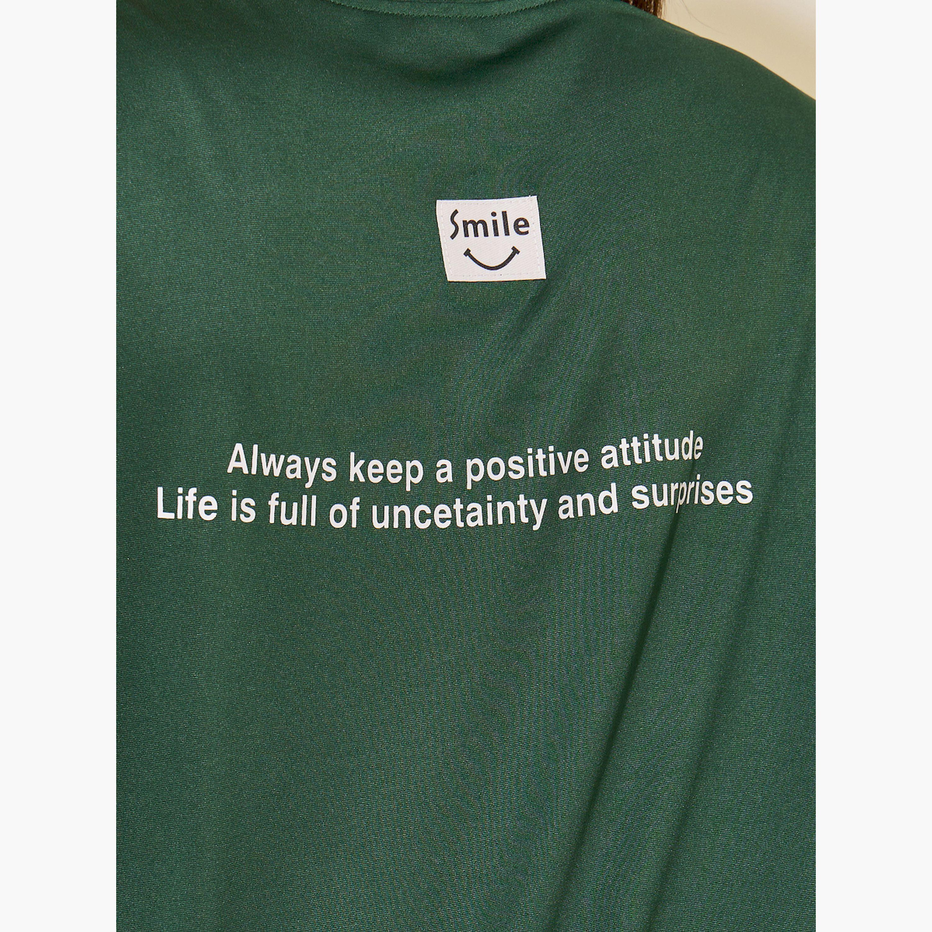 Take Two Women Green Oversized Slogan Print T-Shirt-women-clothing-tshirts-image-5