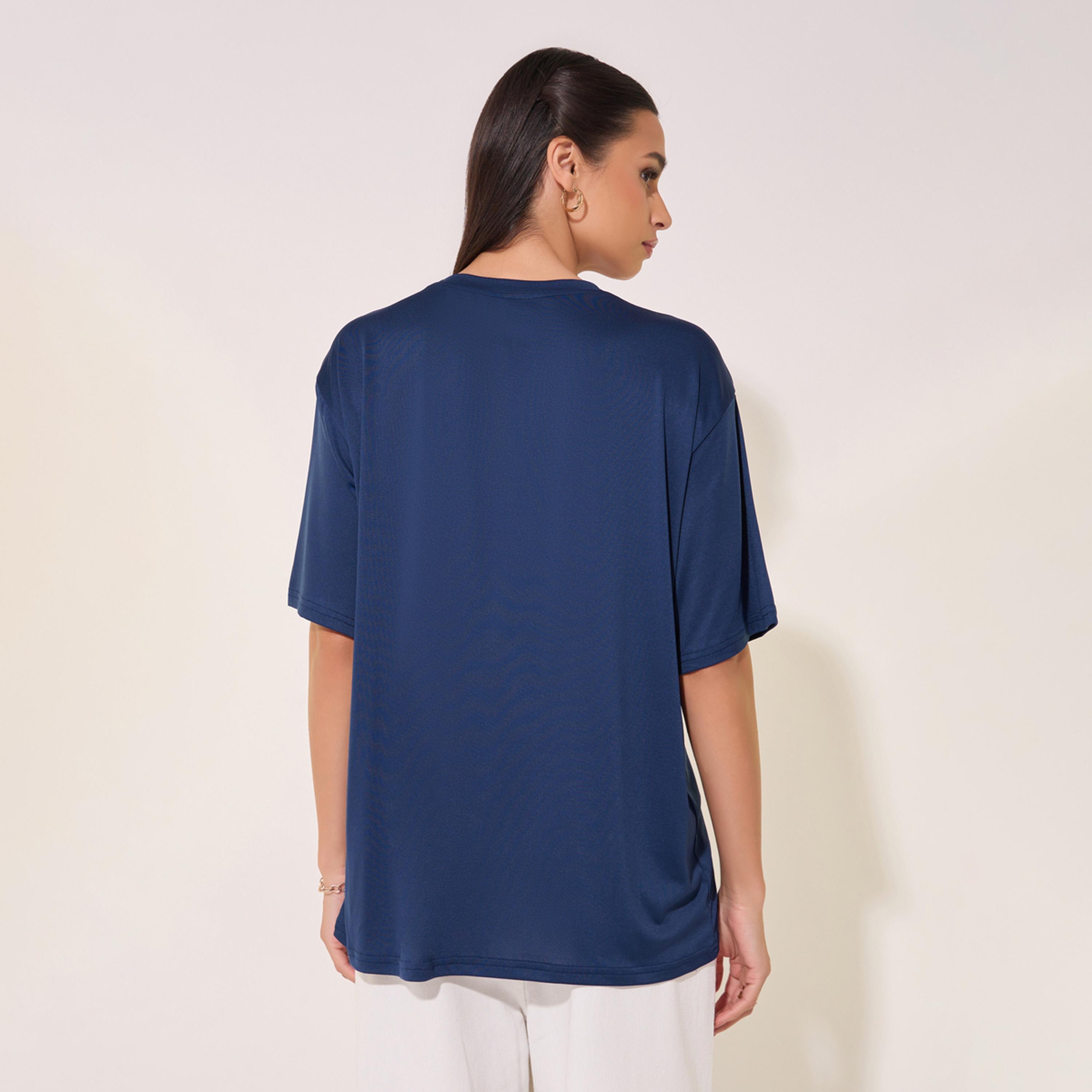 Take Two Slogan Print Round Neck Oversized T-Shirt-women-clothing-tshirts-image-6