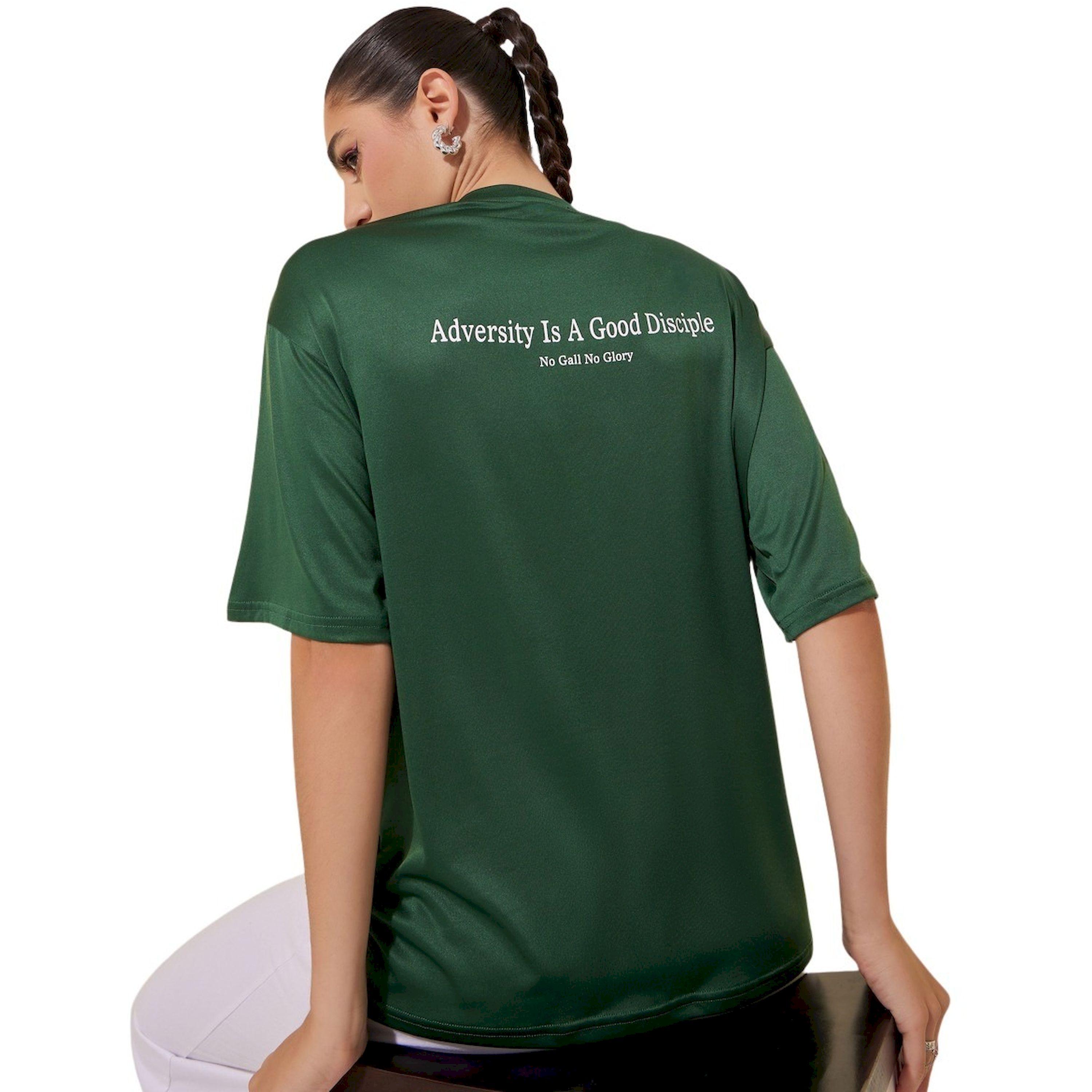 Take Two Women Green Slogan Print Short Sleeve Oversized T-Shirt-women-clothing-tshirts-image-2