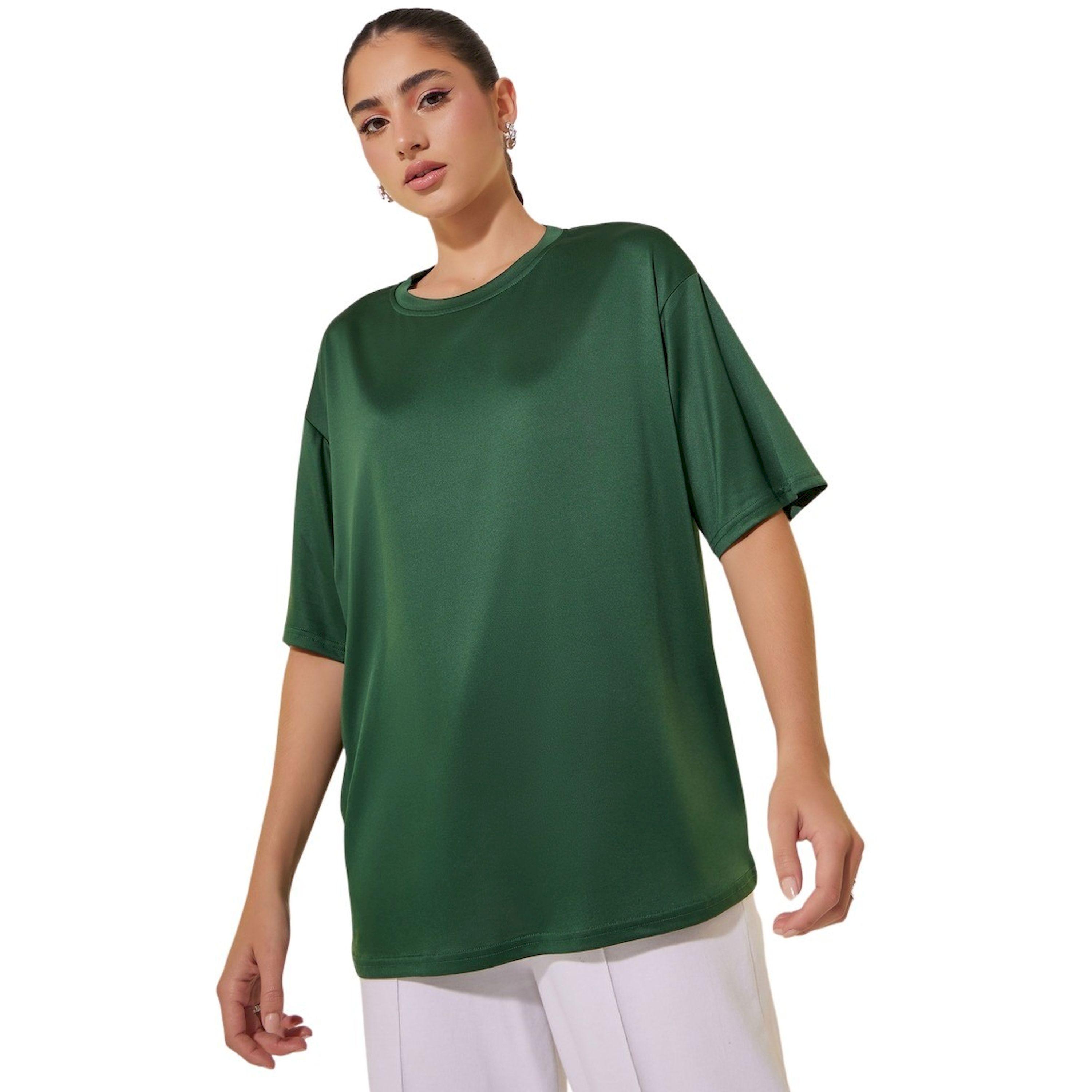 Take Two Women Green Slogan Print Short Sleeve Oversized T-Shirt-women-clothing-tshirts-image-3