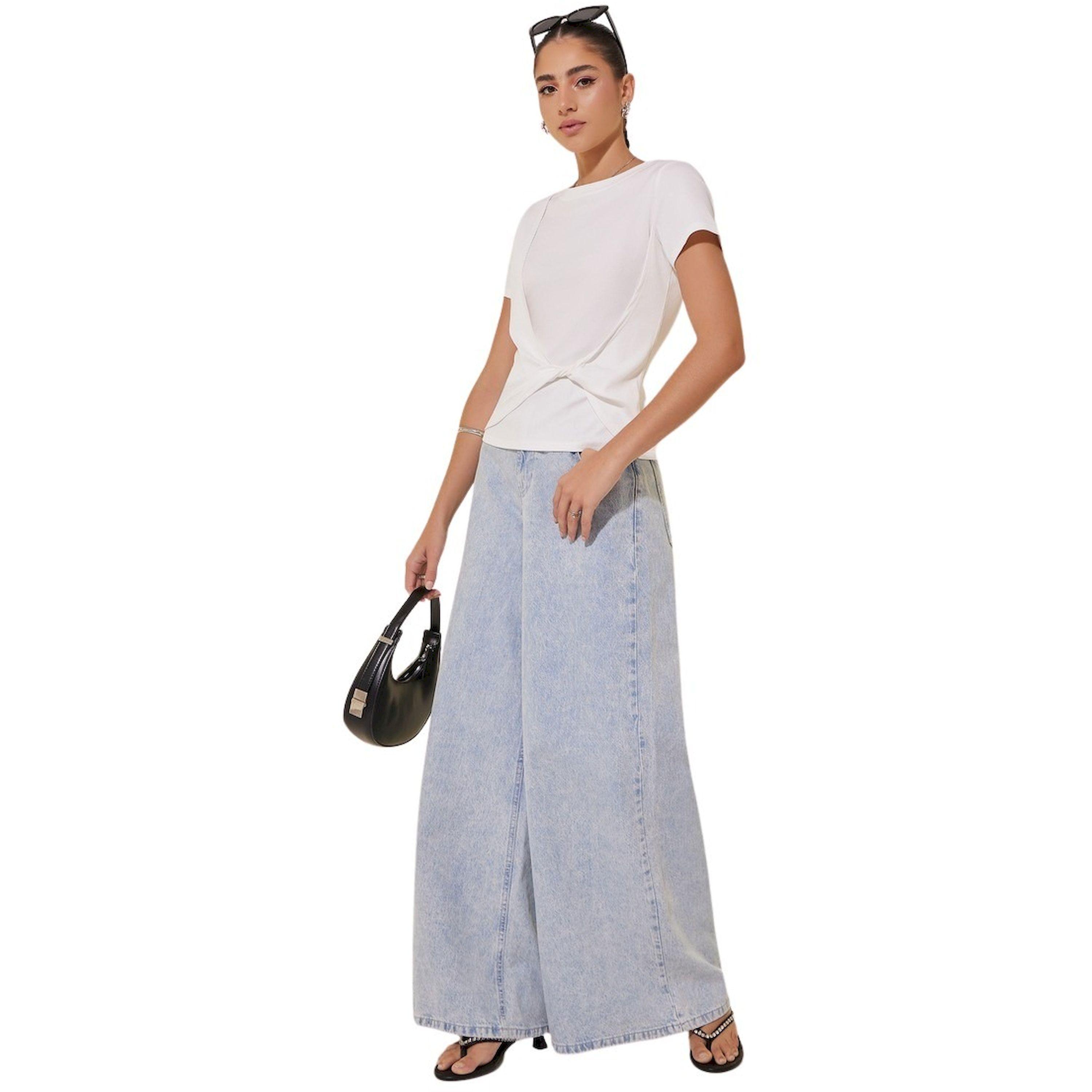 Take Two Rib Round Neck Front Twist Plain T-Shirt-women-clothing-tshirts-image-2