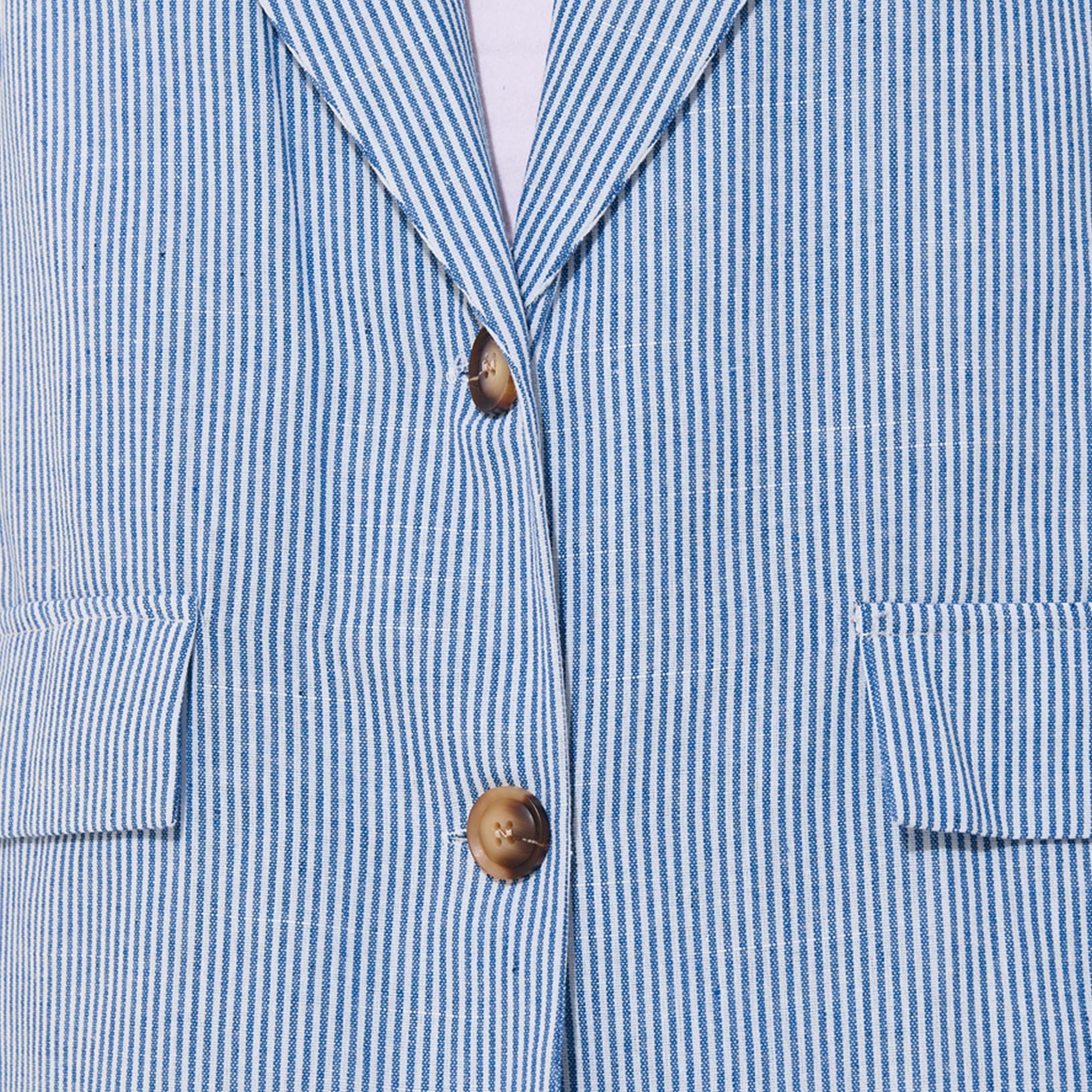 Take Two Blue Striped Blazer and Pants Co-Ords for Women-women-clothing-coordsets-image-3