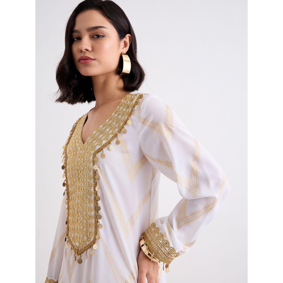 جلابية بطبعة فويل لامعة مع تفاصيل مُطرزة-women-arabicclothing-jalabiyas-image-3