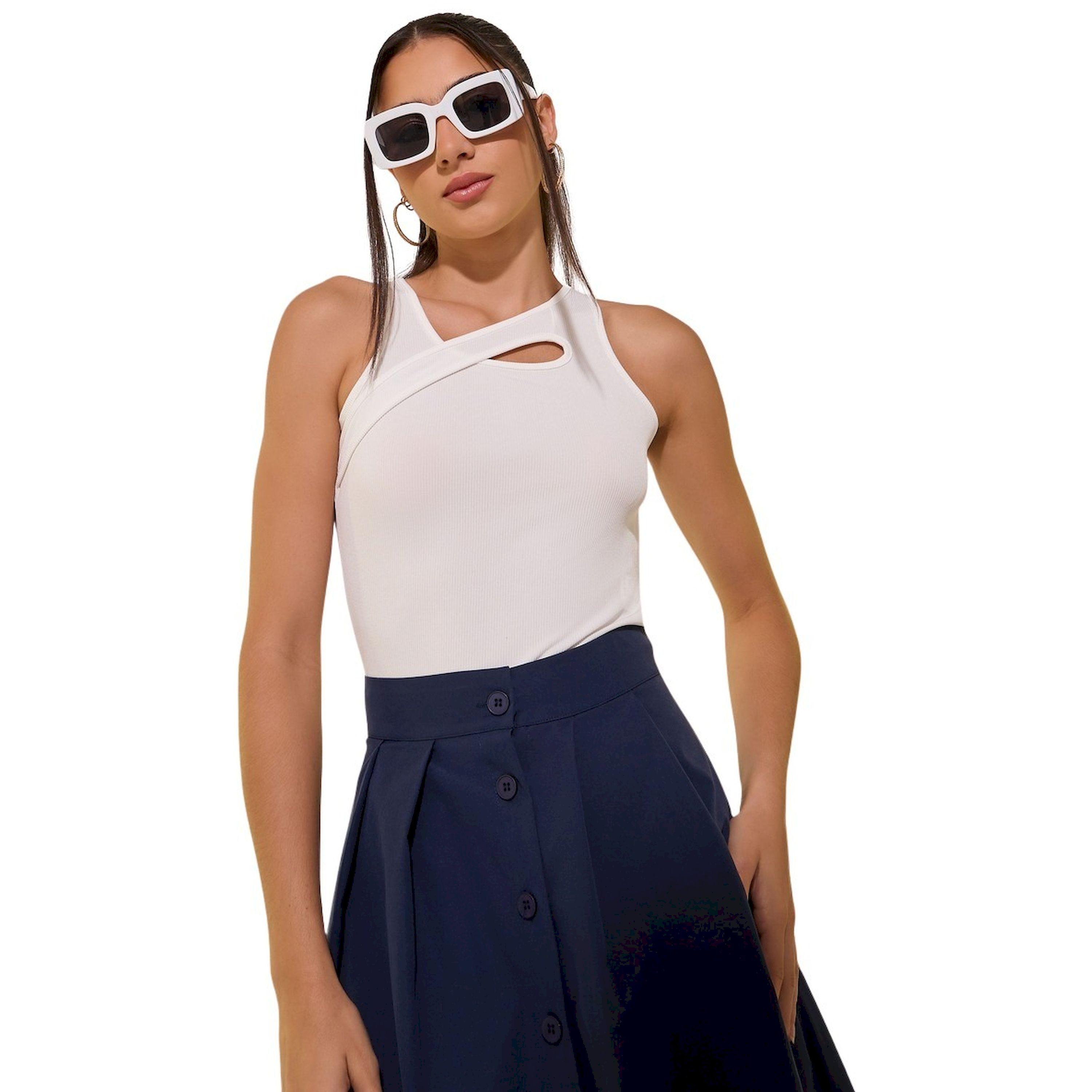 Take Two Solid Asymmetric Neck Cut Out Tank Top-women-clothing-tshirts-image-1