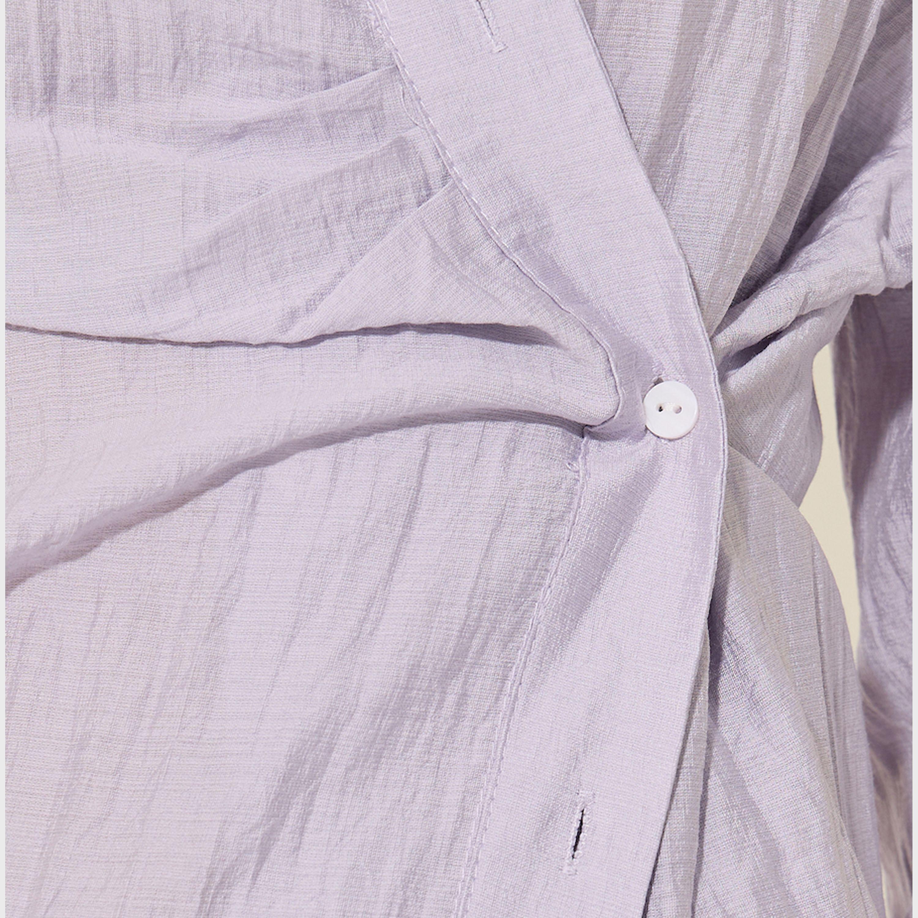 Take Two Textured Wrap Buttoned Shirt with Asymmetric Hem-women-clothing-shirtsandblouses-shirts-image-4