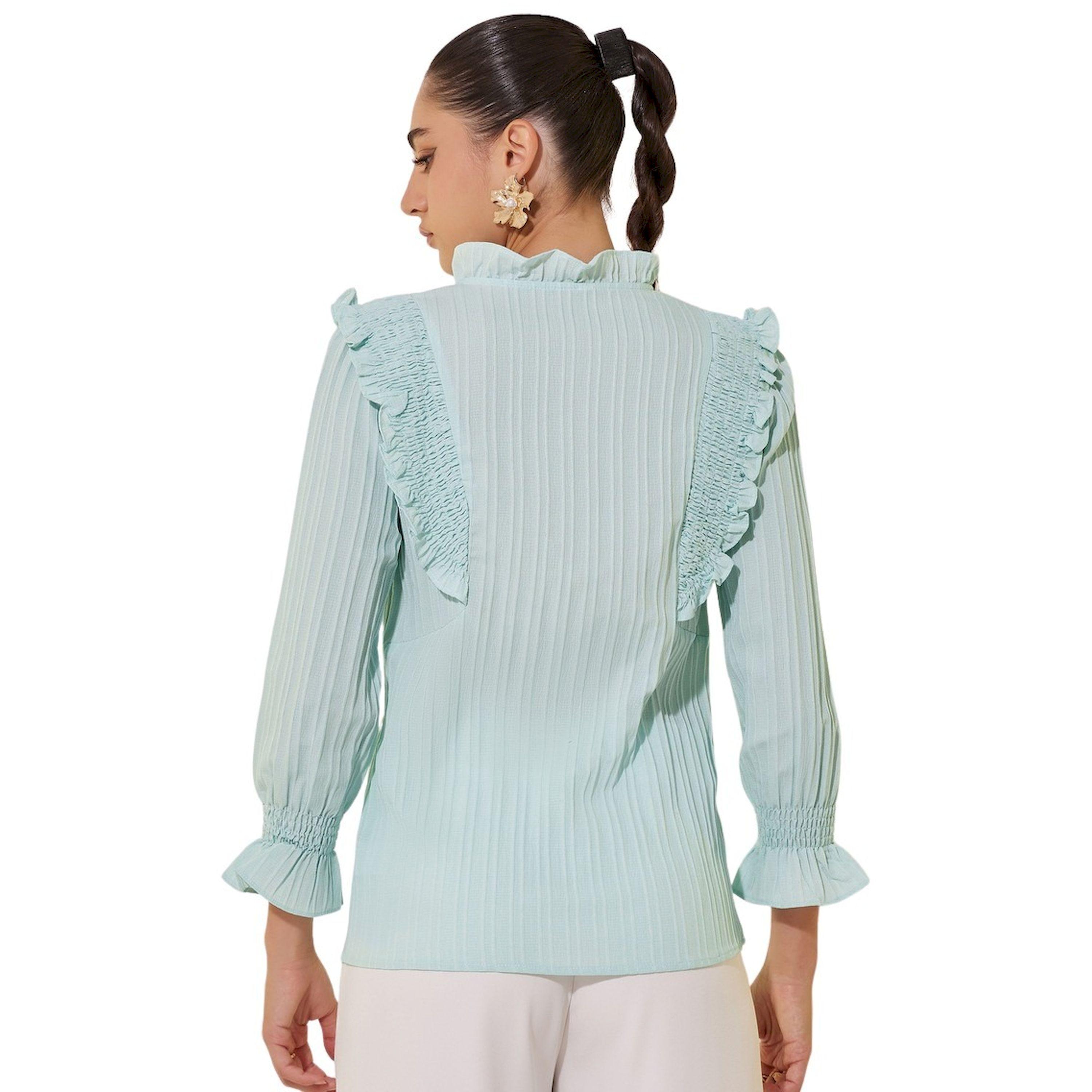 Take Two Textured Long Sleeve Lace up Neck Blouse-women-clothing-shirtsandblouses-blouses-image-5