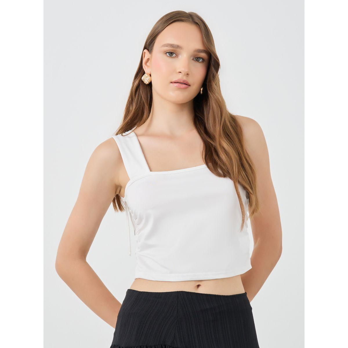 Styli Solid Square Neck Cami Crop Top-women-clothing-tshirts-image-1
