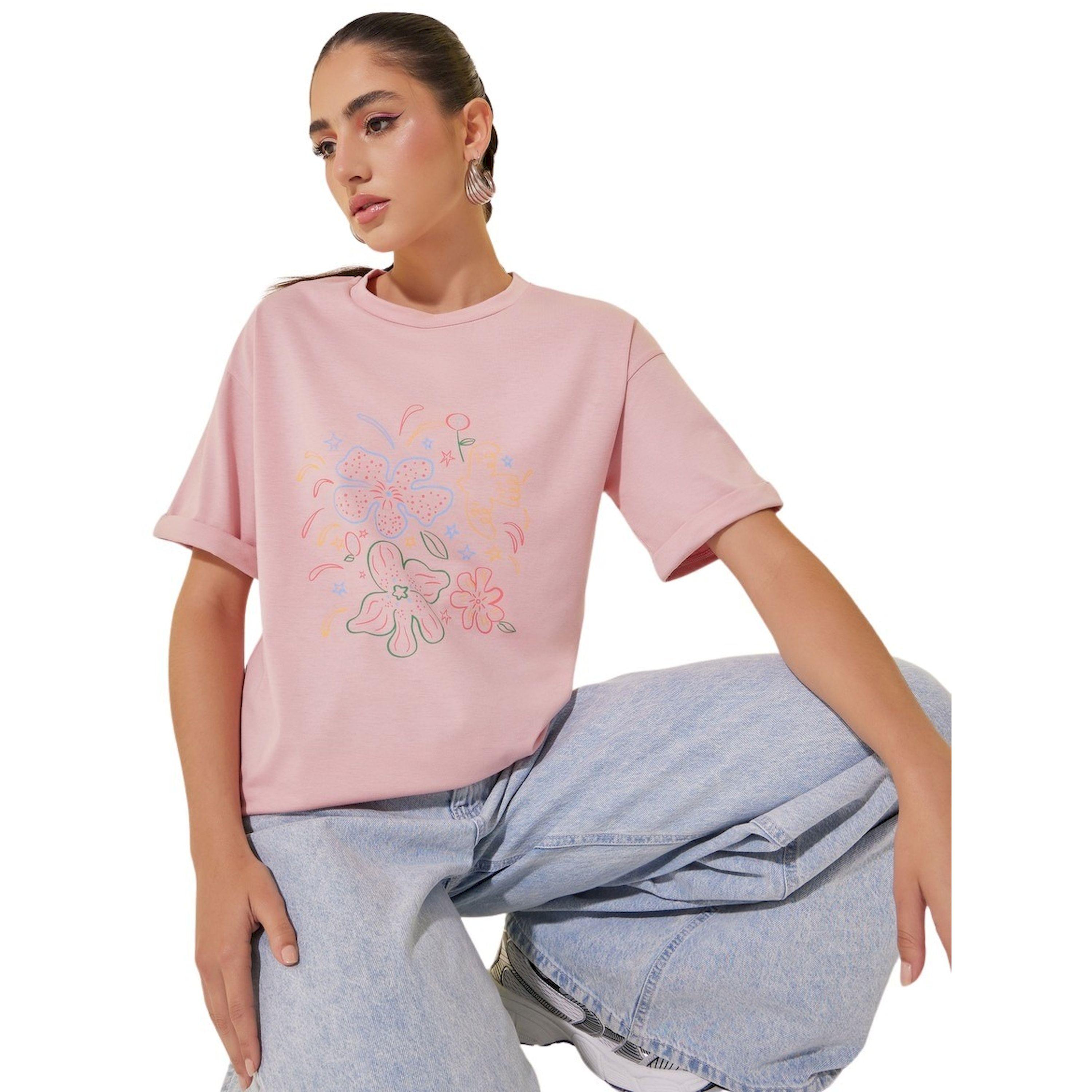 Take Two Floral Graphic Print Short Sleeve  T-Shirt-women-clothing-tshirts-image-1