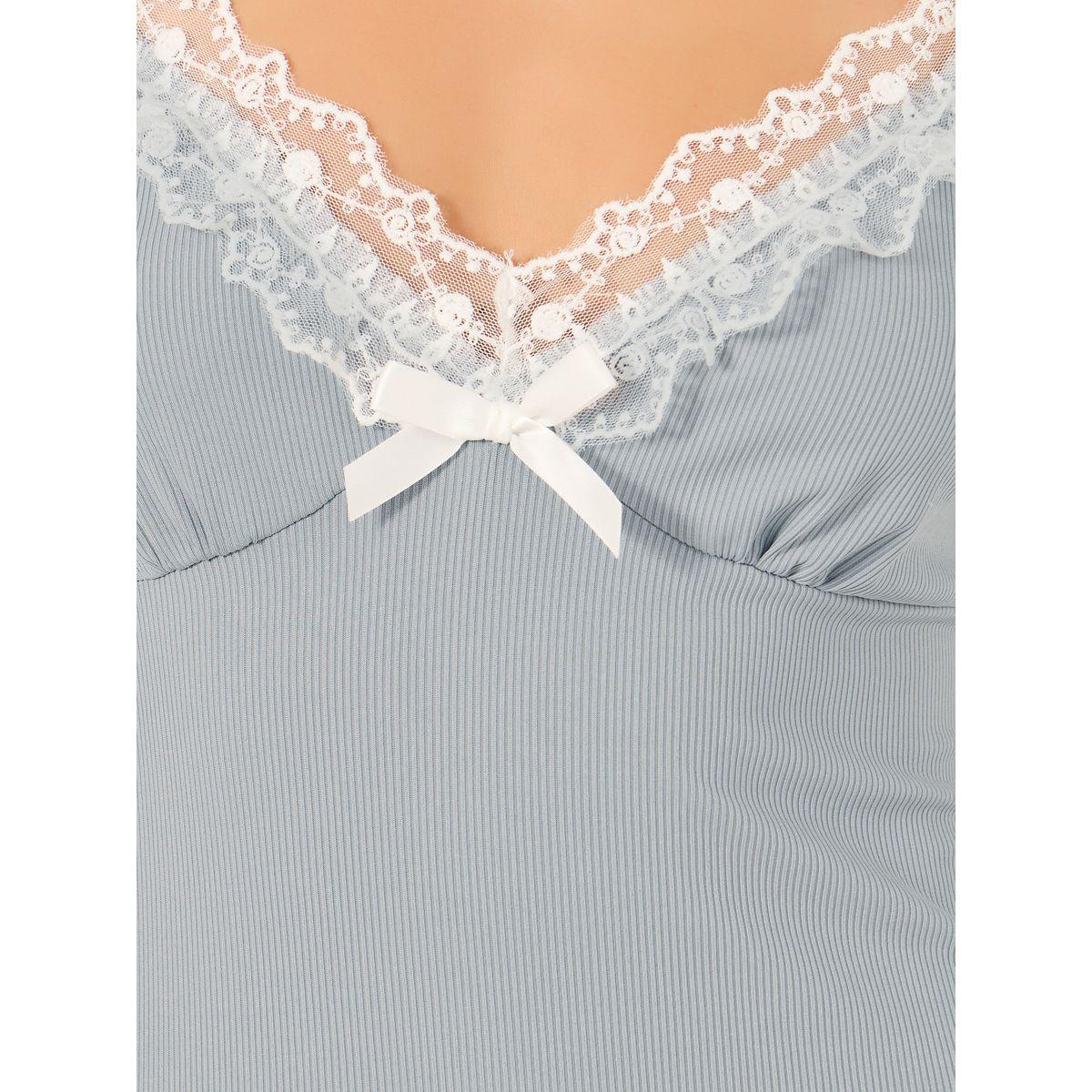 قميص نوم بياقة عميقة وتفاصيل دانتيل-women-clothing-nightwear-nighties-image-3