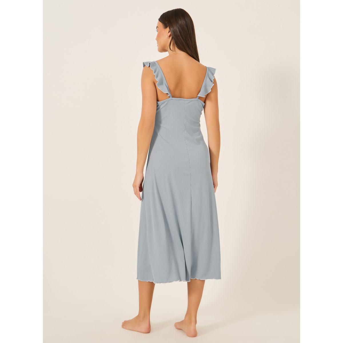 قميص نوم بياقة عميقة وتفاصيل دانتيل-women-clothing-nightwear-nighties-image-4