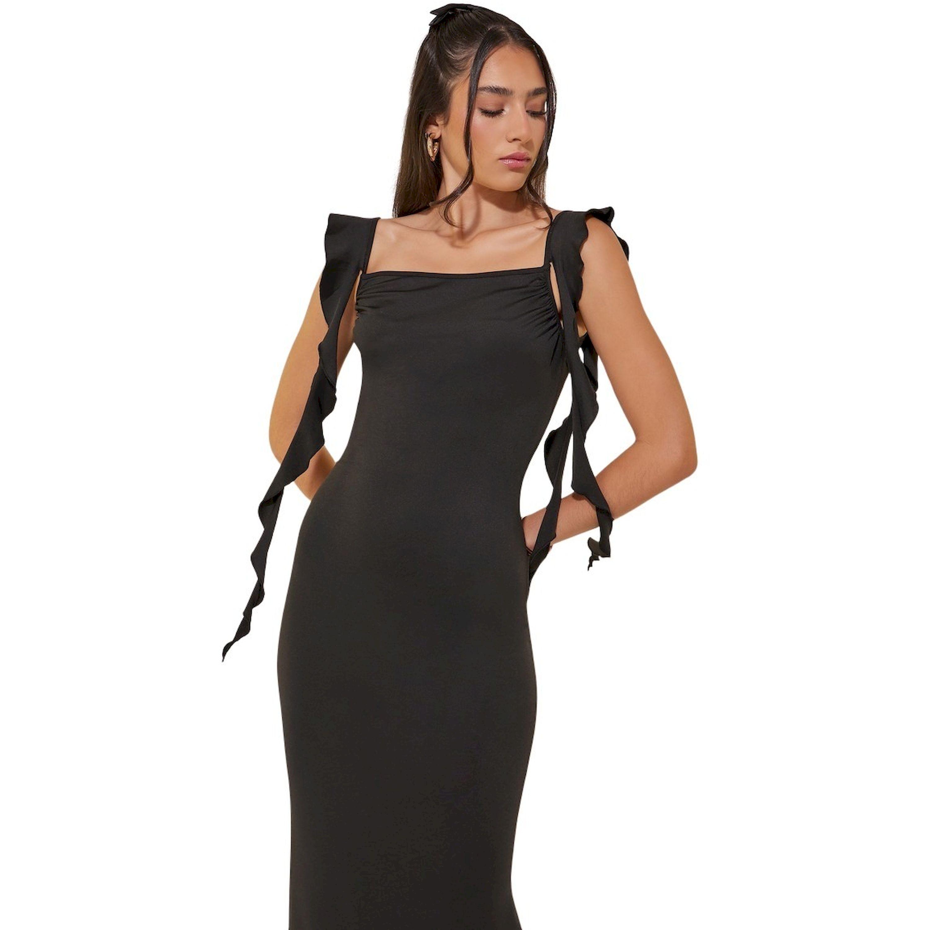Take Two Solid Shoulder Lace Detail Bodycon Midi Dress-women-clothing-dresses-image-3
