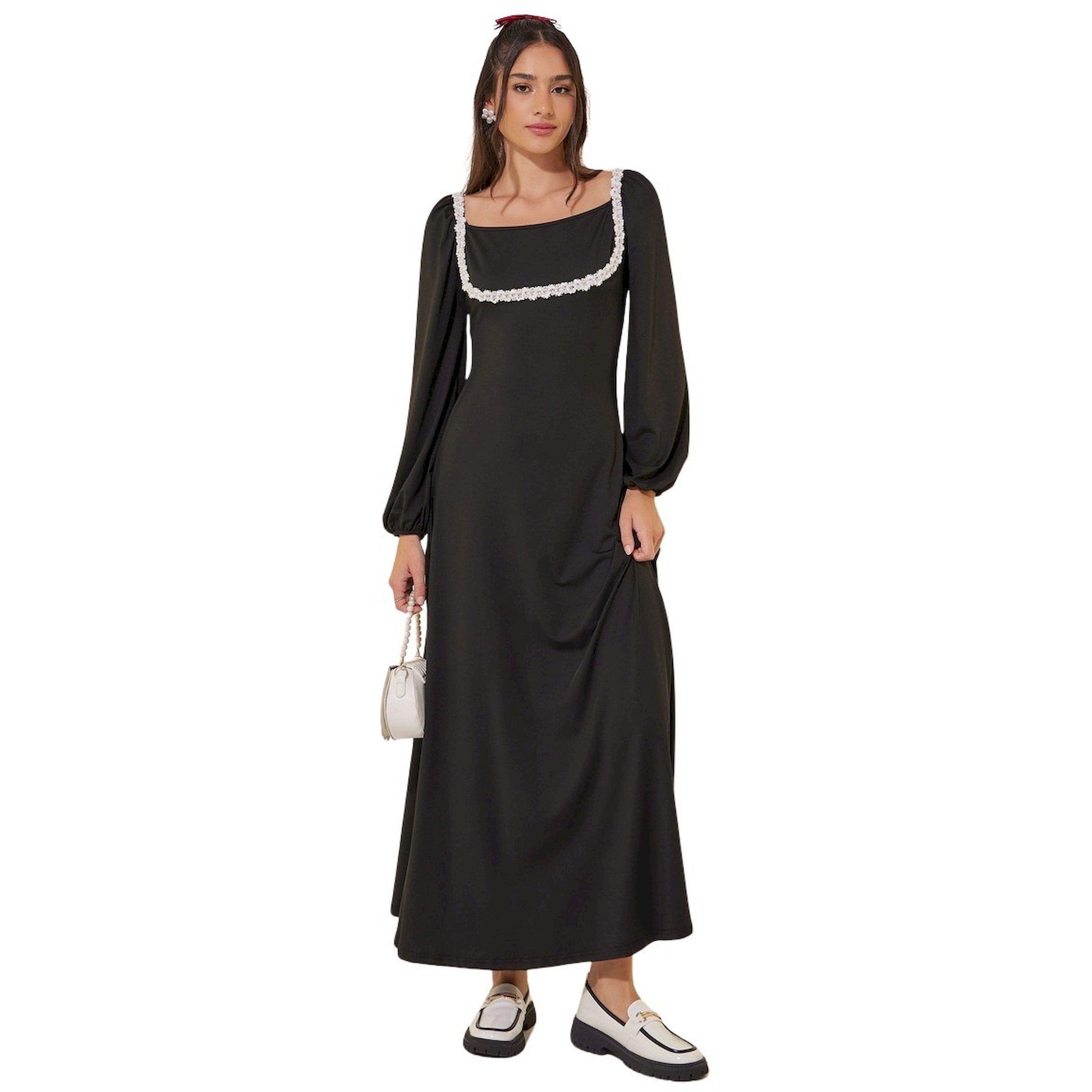 Take Two Solid Embellished Lace Detail Midi Dress-women-clothing-dresses-image-1