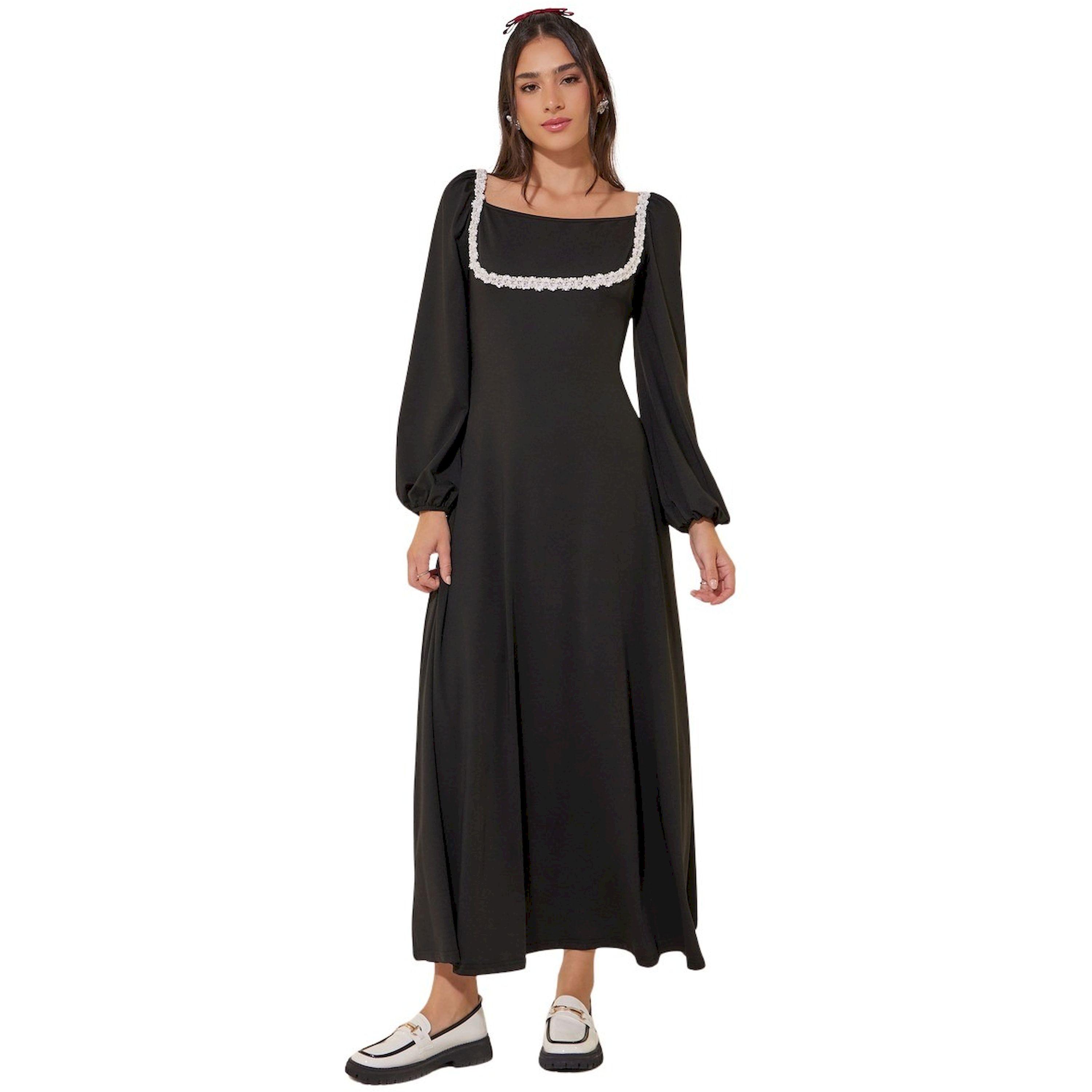 Take Two Solid Embellished Lace Detail Midi Dress-women-clothing-dresses-image-2