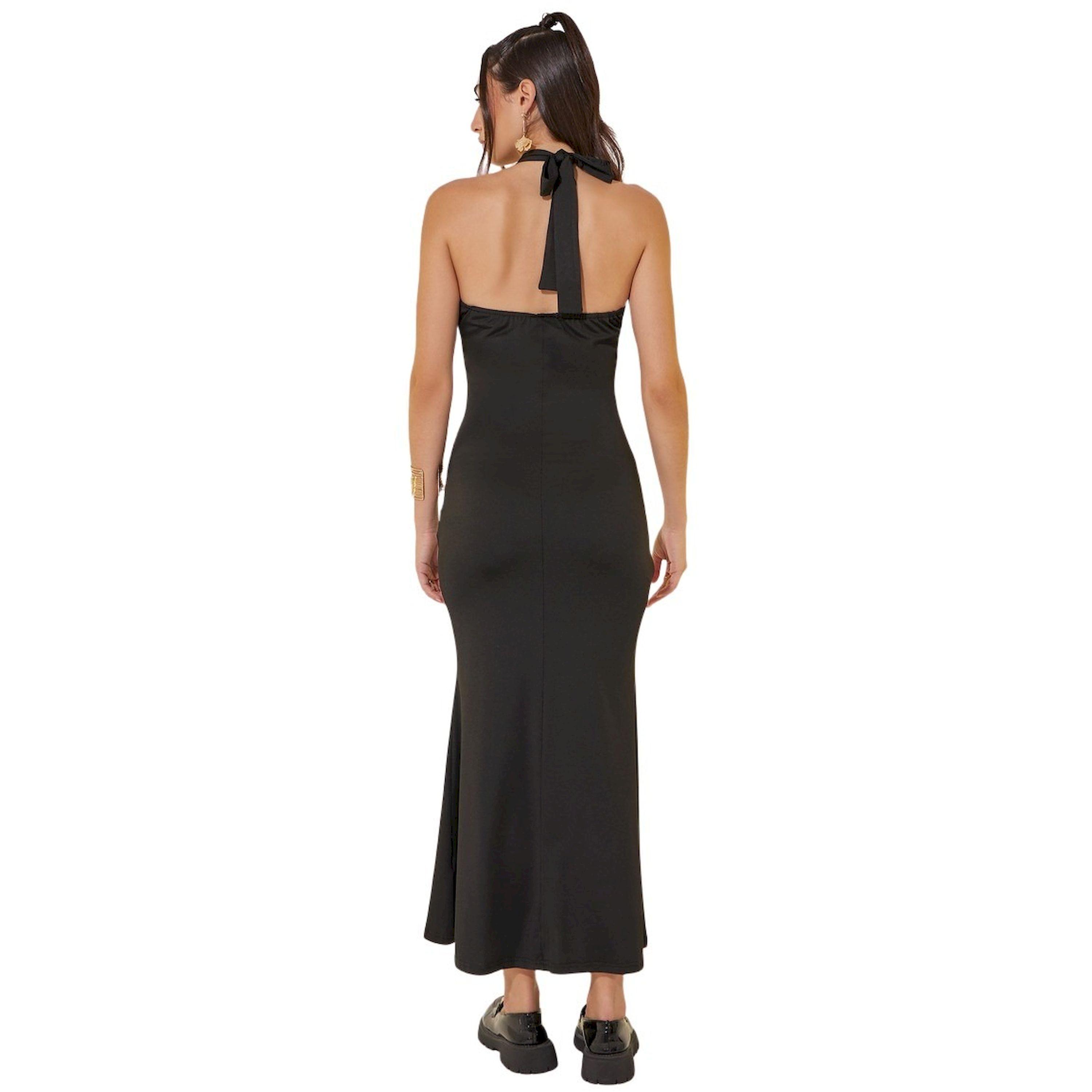 Take Two Solid Halter Neck Sleeveless Mermaid Hem Midi Dress-women-clothing-dresses-image-5