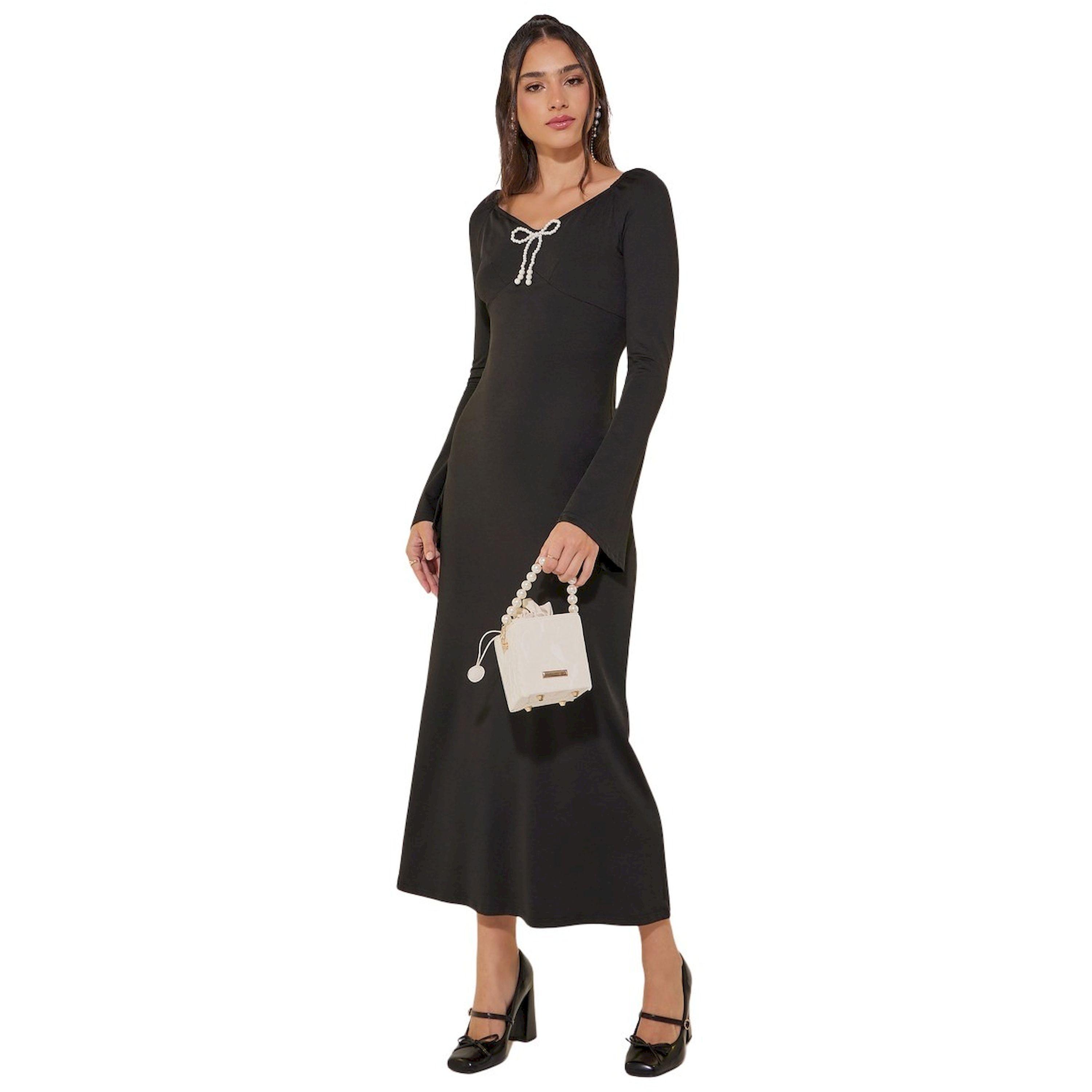 Take Two Solid V-Neck Bell Sleeve Bodycon Maxi Dress-women-clothing-dresses-image-1