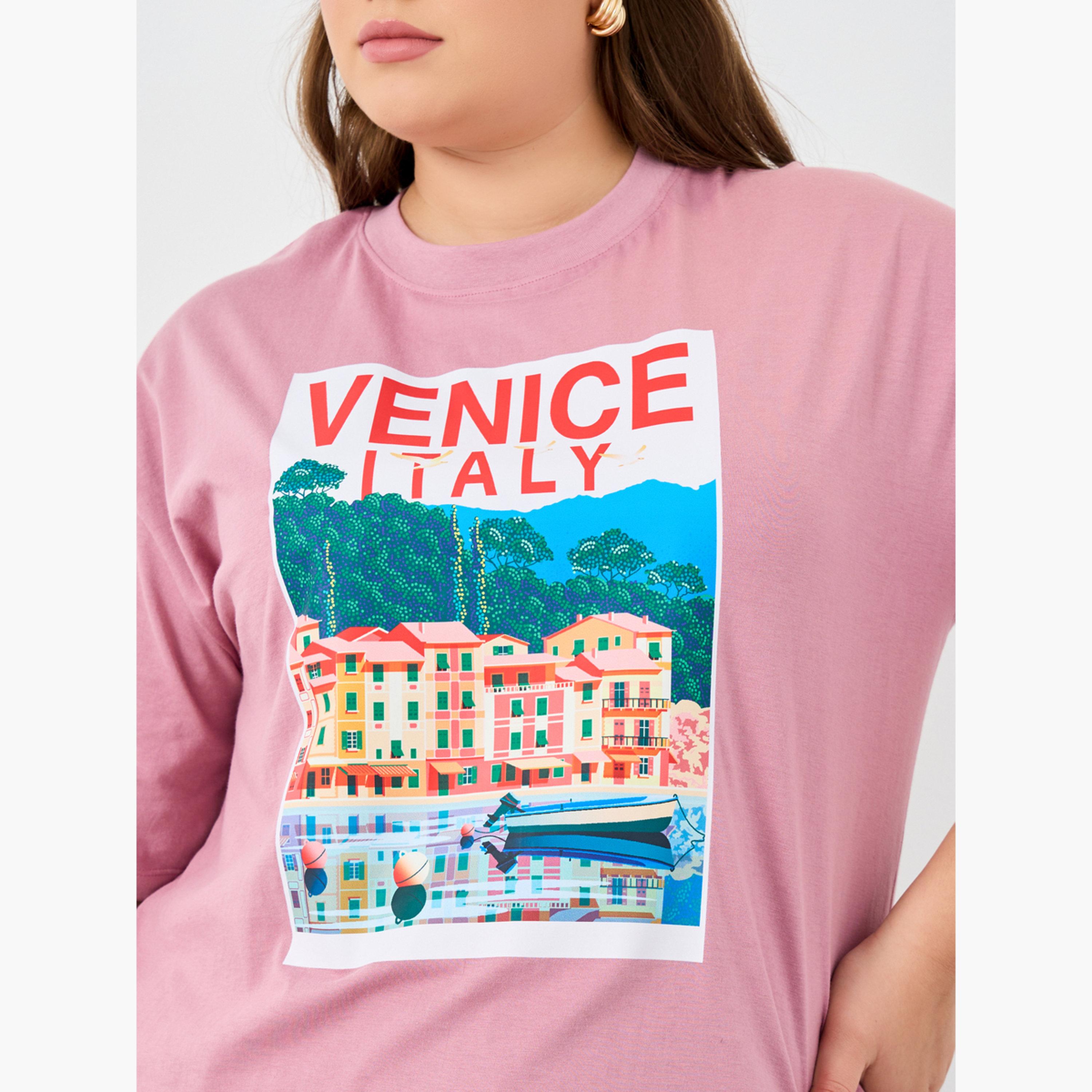 Styli Plus Size Venice Italy Printed T-Shirt-women-clothing-tshirts-image-3