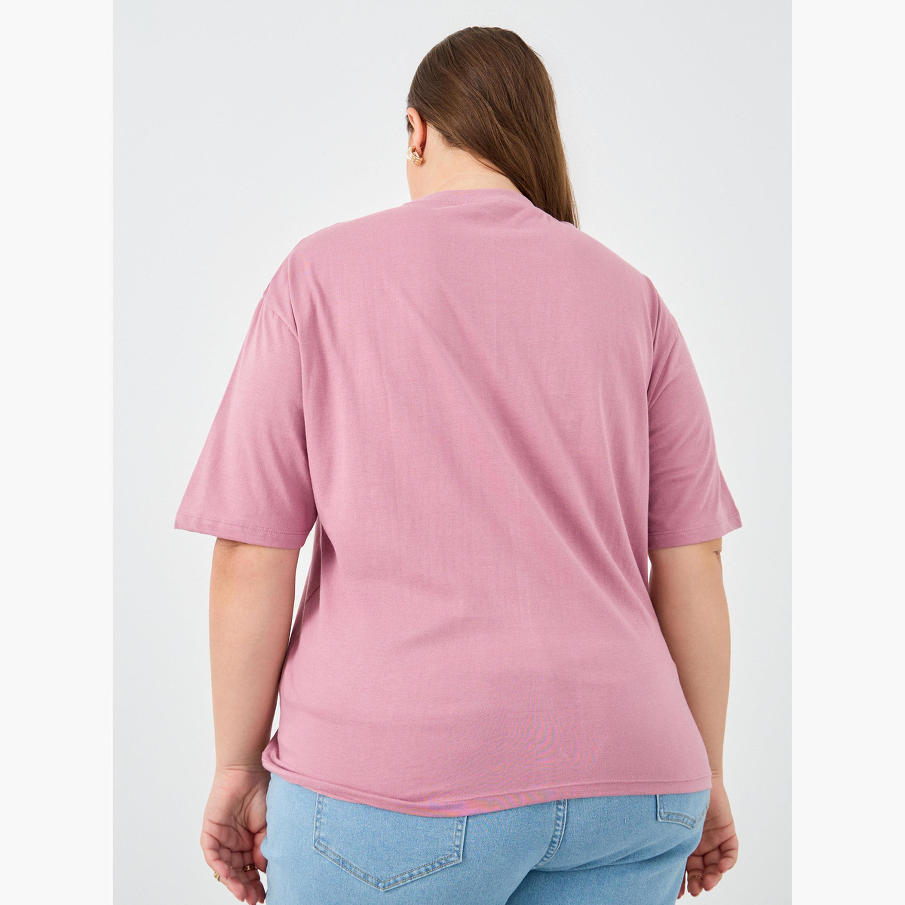 ستايلي - تي شيرت جرافيكي مقاس كبير بطبعة مدينة البندقية الإيطالية-women-clothing-tshirts-image-4
