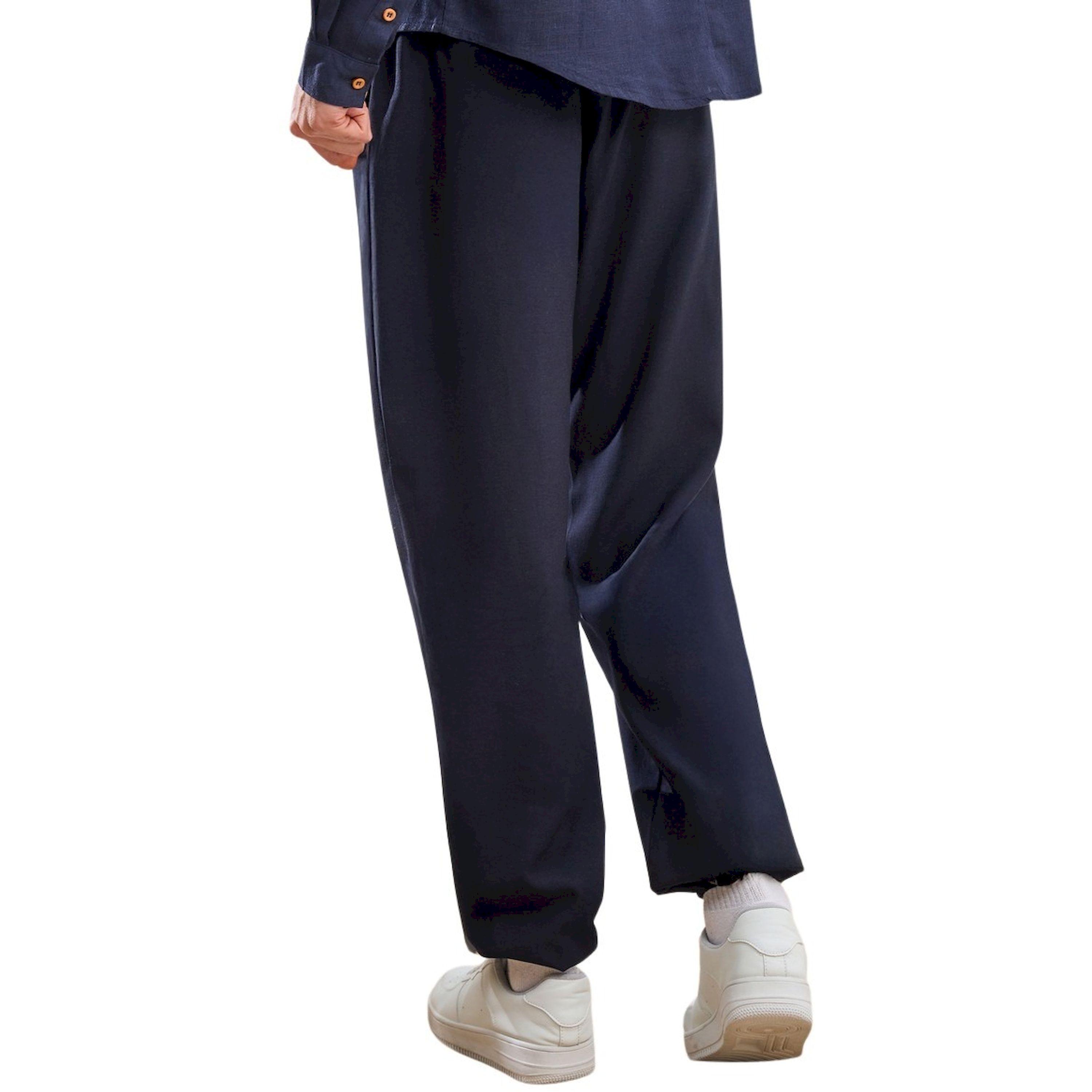 ستايلي -  بنطال من مزيج الكتان الموحد بقصّة البالون مع تفاصيل مطوية-men-clothing-bottoms-joggers-image-4