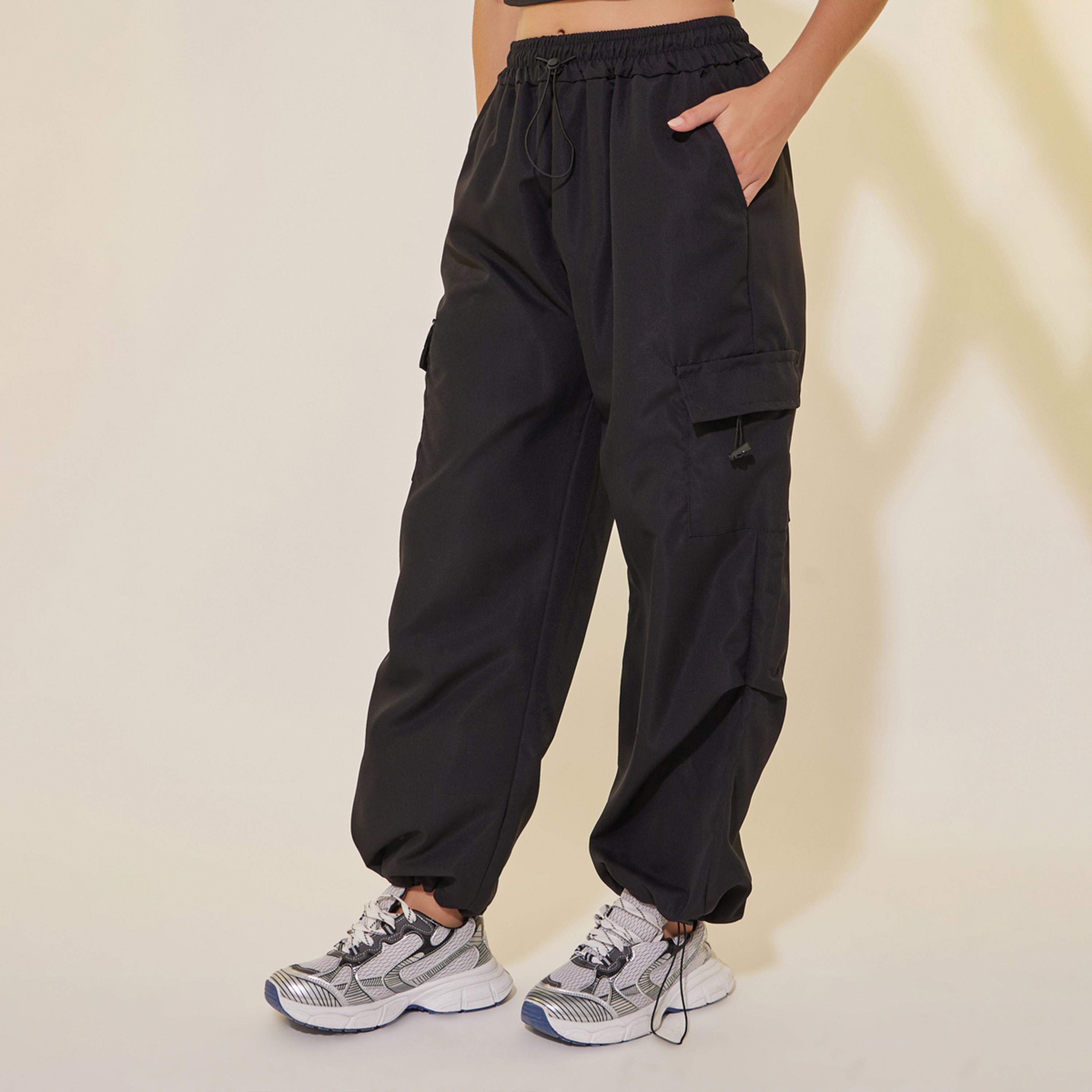 Take Two Solid Wide Leg Cargo Pants with Drawstring-women-clothing-bottoms-trousers-image-2