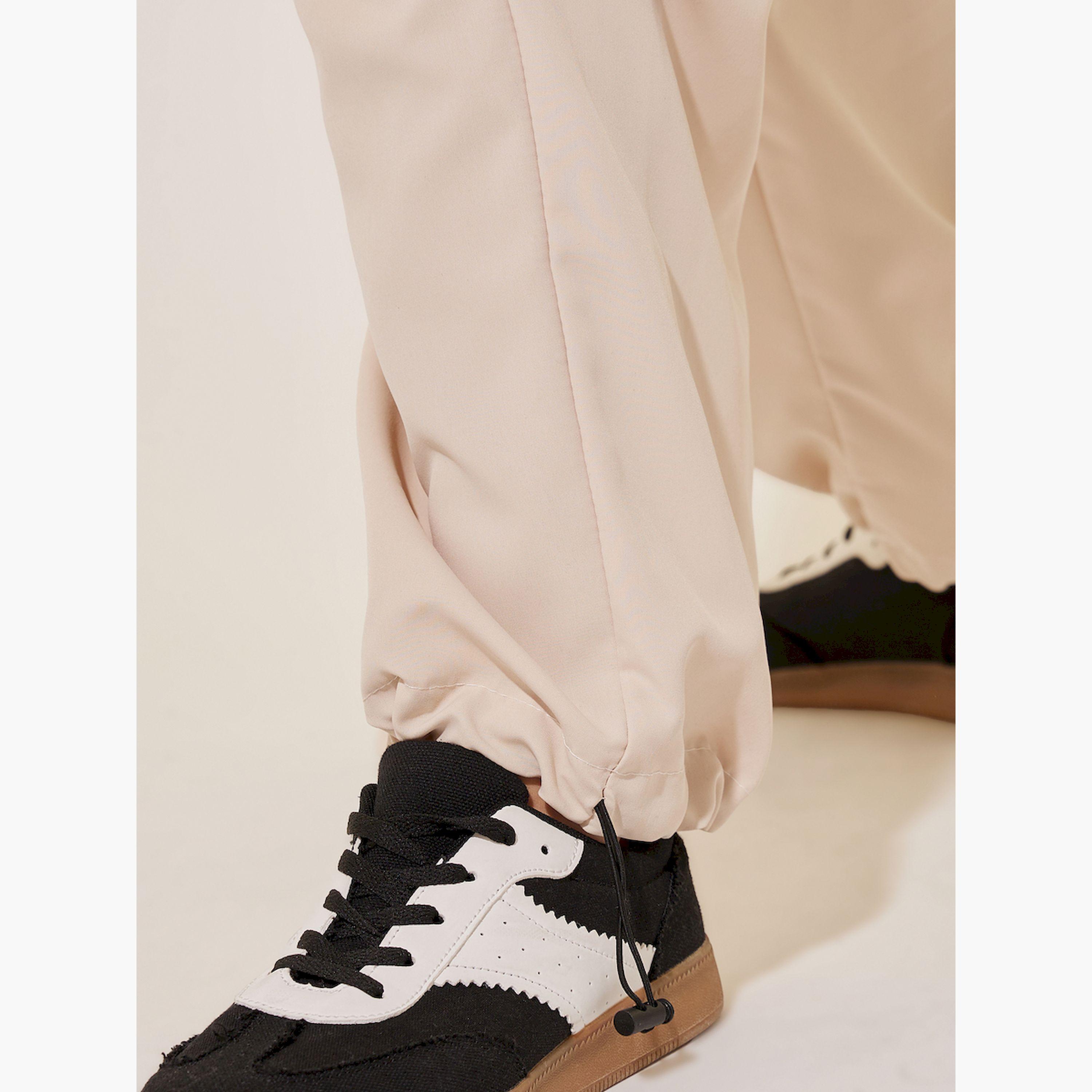 Take Two Solid Drawstring Wide Leg Cargo Pants-women-clothing-bottoms-trousers-image-4