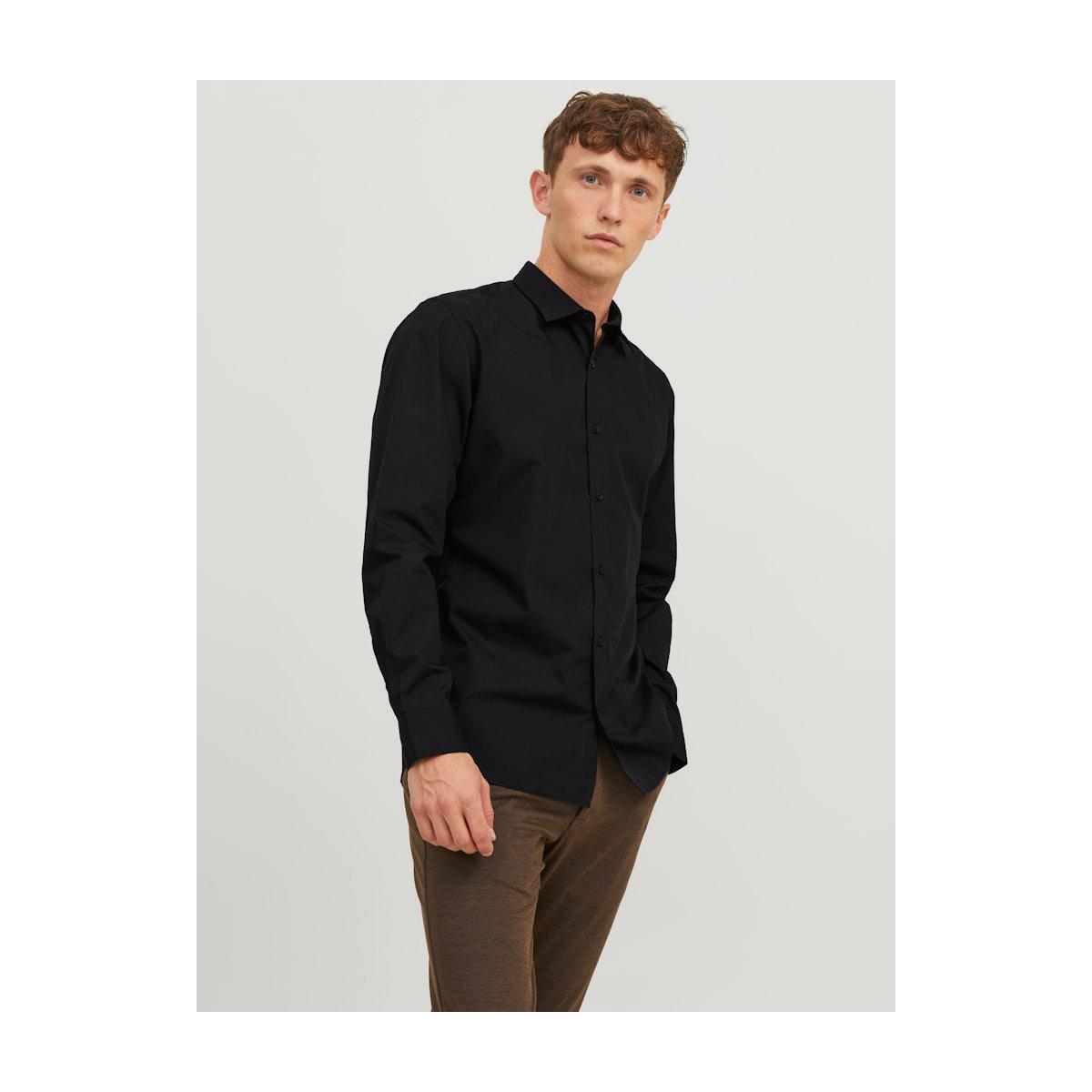 Jack & Jones Solid Slim Fit Collared Shirt-men-clothing-shirts-image-1