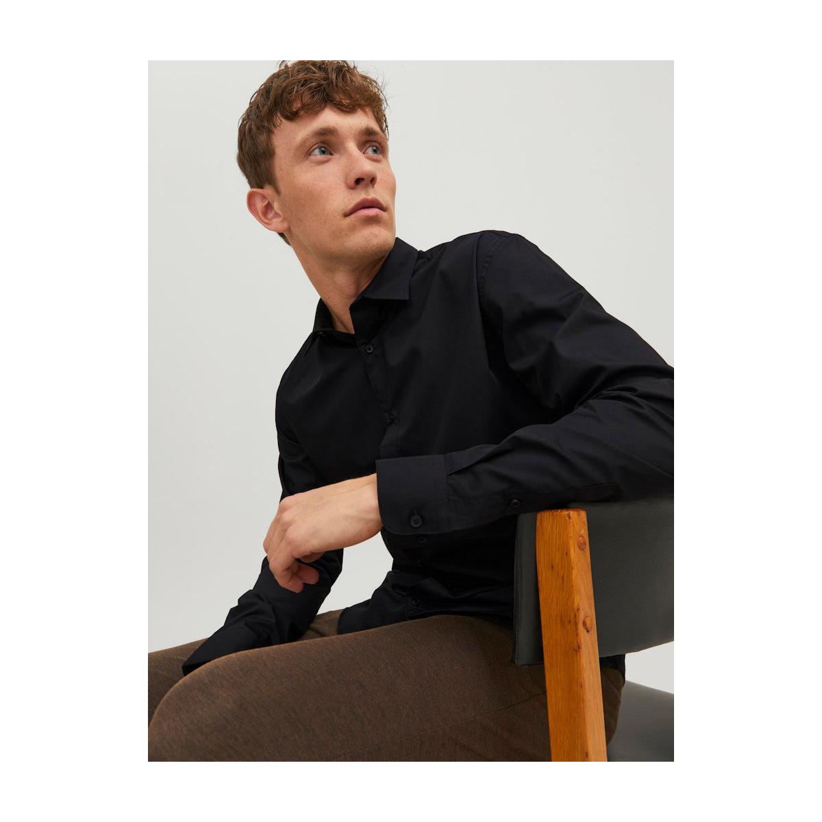 Jack & Jones Solid Slim Fit Collared Shirt-men-clothing-shirts-image-3