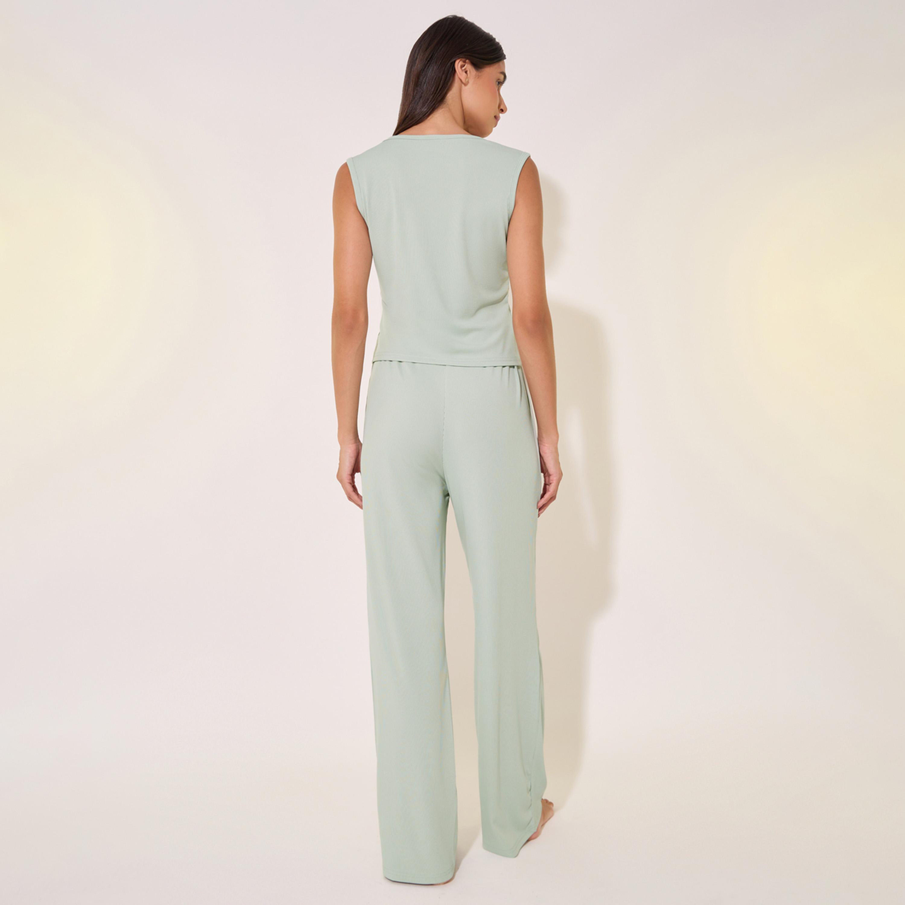 Take Two Rib Knit V-Neck Cami Top and Pyjama Set-women-clothing-nightwear-pyjamas-longsets-image-6