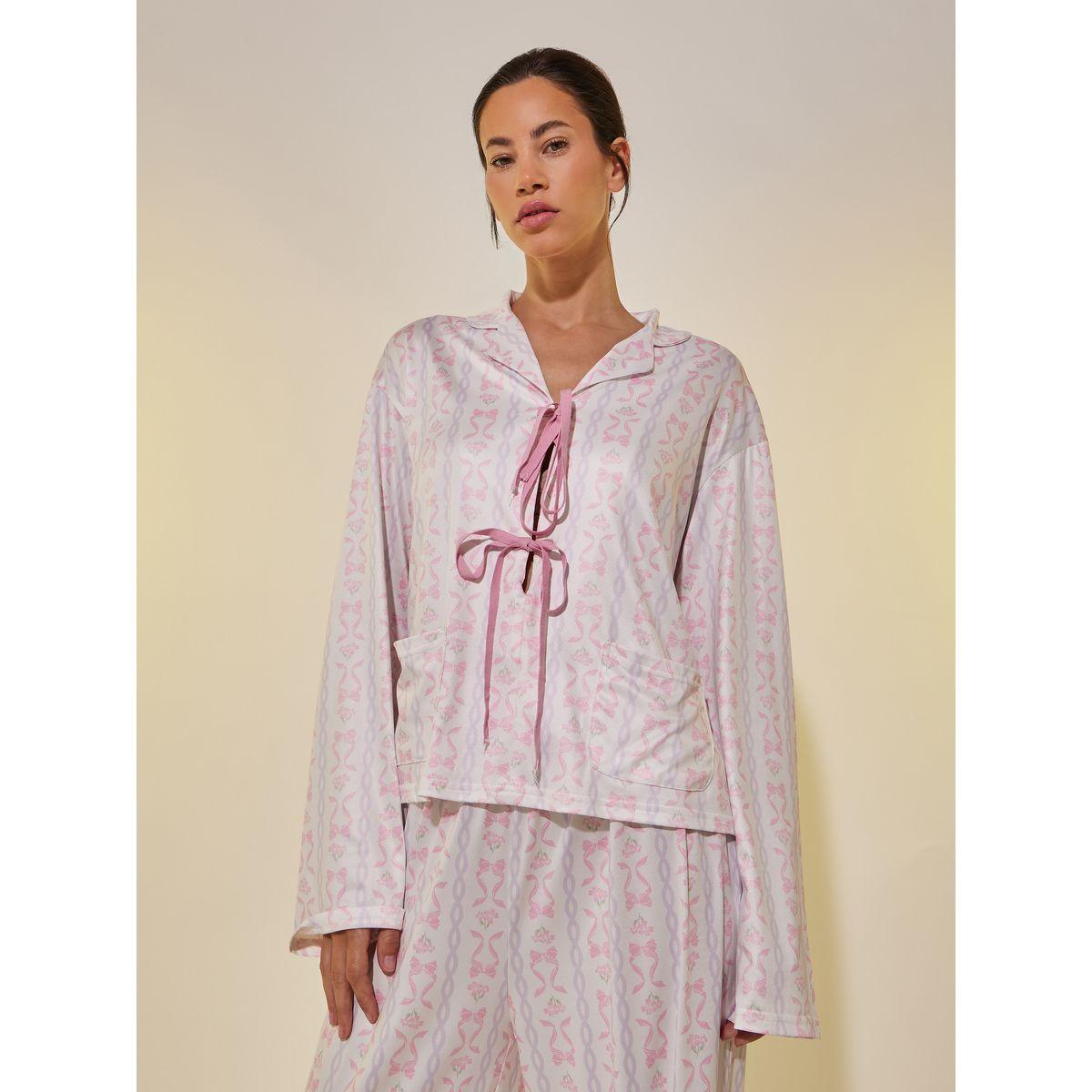 طقم بيجاما من بنطال وبلوزة مطبعة بالكامل-women-clothing-nightwear-pyjamas-longsets-image-2