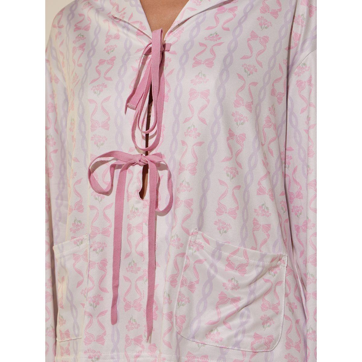 طقم بيجاما من بنطال وبلوزة مطبعة بالكامل-women-clothing-nightwear-pyjamas-longsets-image-3