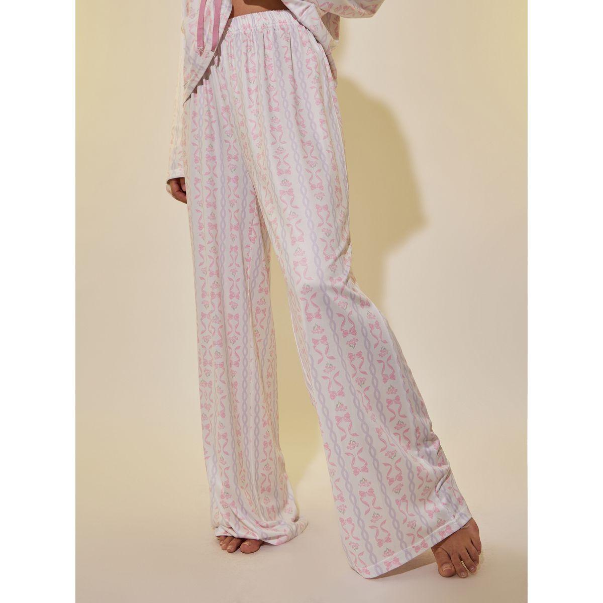 طقم بيجاما من بنطال وبلوزة مطبعة بالكامل-women-clothing-nightwear-pyjamas-longsets-image-4