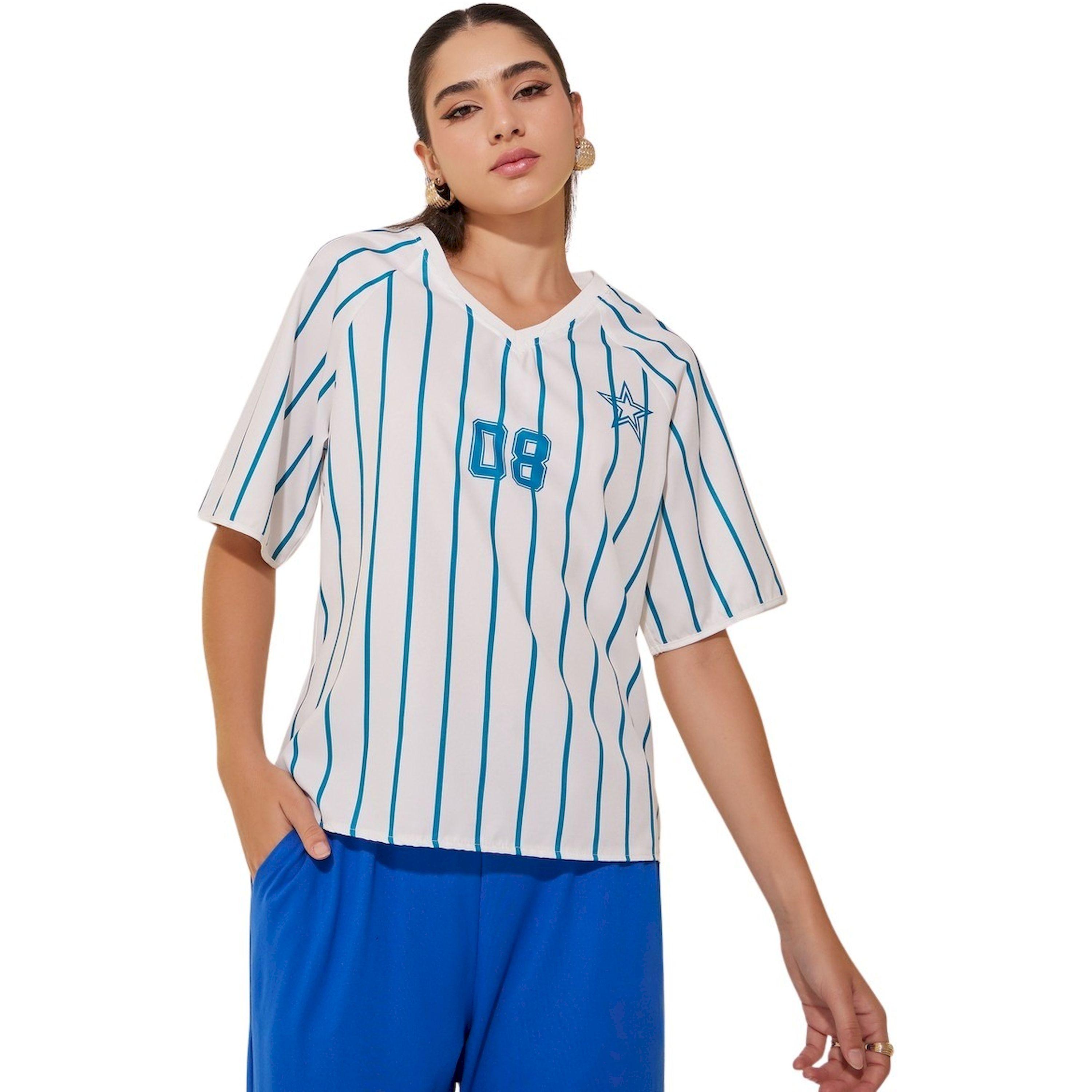 Take Two Striped Graphic Printed Detail Oversize T-Shirt-women-clothing-tshirts-image-1