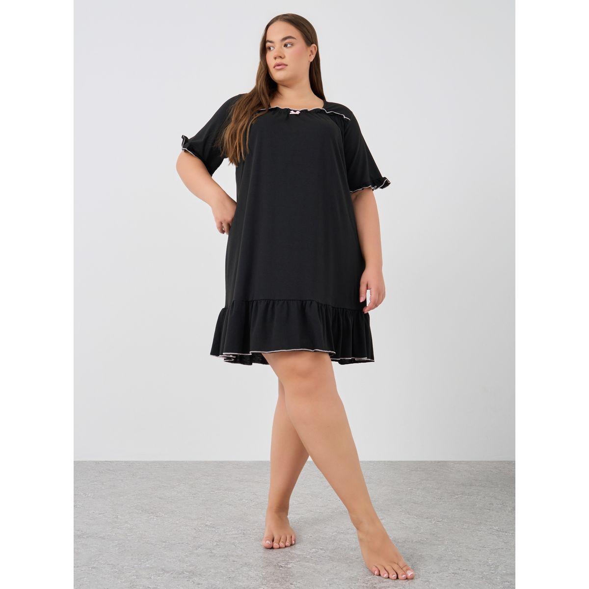 قميص نوم بمقاس كبير وحافة كشكش-women-clothing-nightwear-nighties-image-1