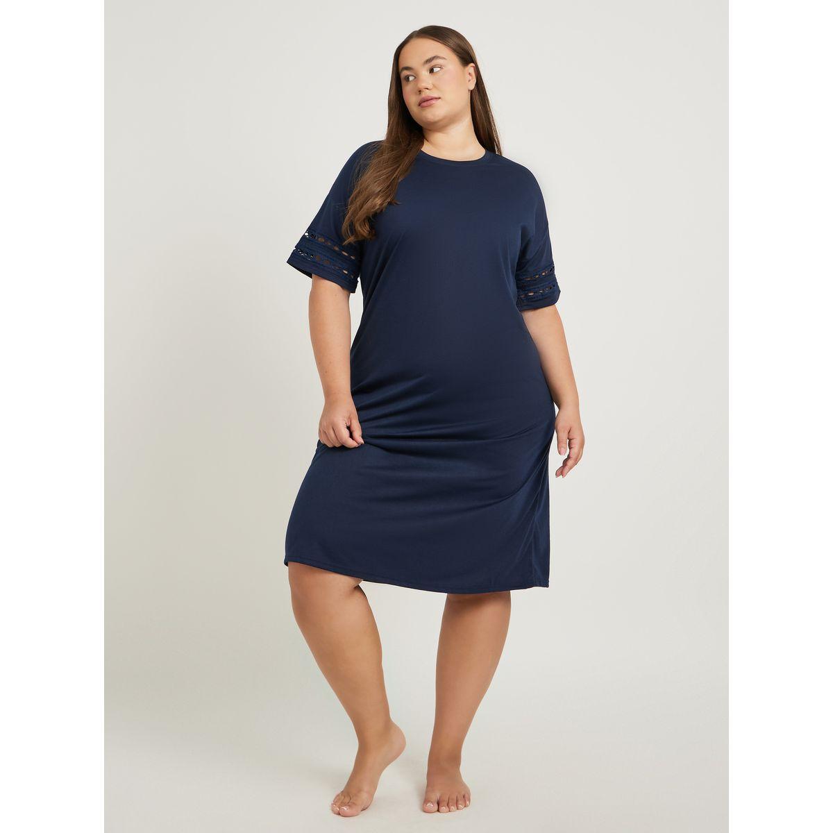 Styli Plus Size Circle Lace Broderie Trim Sleep T-Shirt-women-clothing-nightwear-nighties-image-1