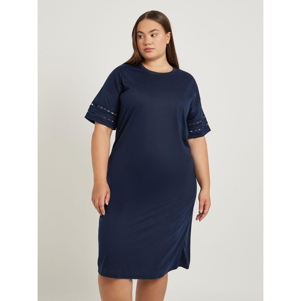 Styli Plus Size Circle Lace Broderie Trim Sleep T-Shirt-women-clothing-nightwear-nighties-image-2