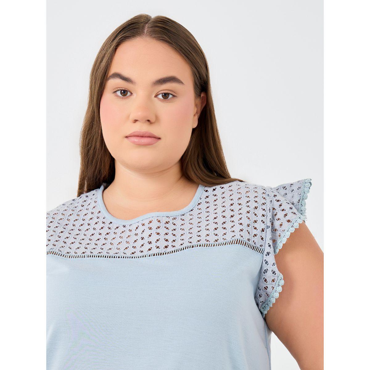 قميص نوم شيفلي بمقاس كبير مزين بكرات بوم بوم-women-clothing-nightwear-nighties-image-3
