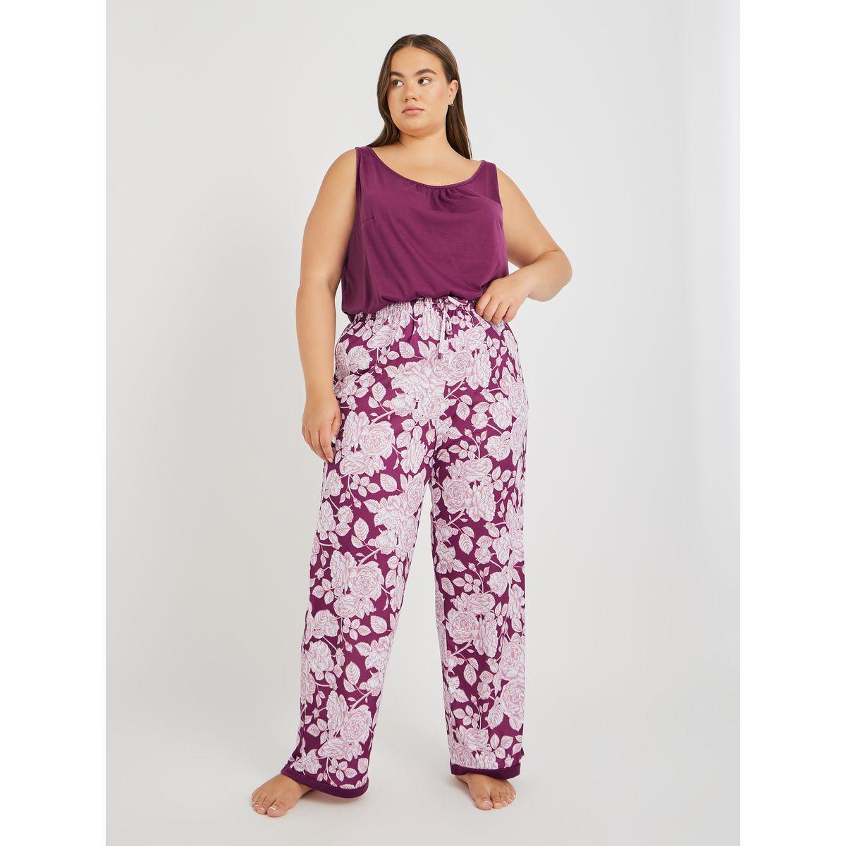 Styli Plus Size Gathered Swing Cami and All-Over Floral Print Pyjama Set-women-clothing-nightwear-pyjamas-longsets-image-2