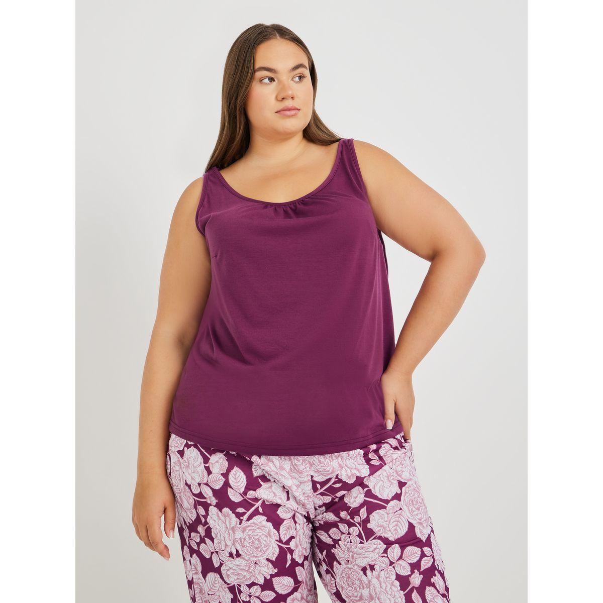 Styli Plus Size Gathered Swing Cami and All-Over Floral Print Pyjama Set-women-clothing-nightwear-pyjamas-longsets-image-3