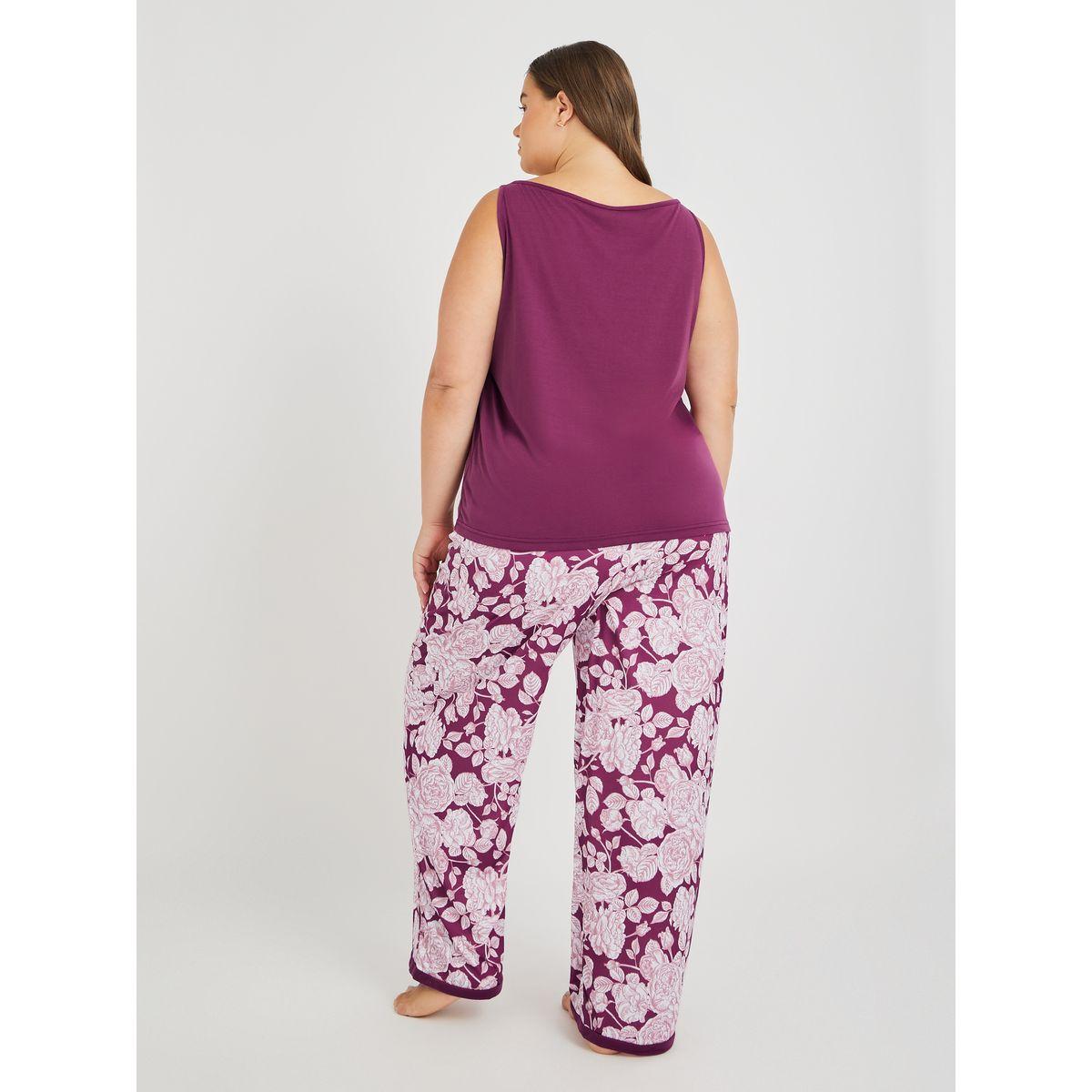 Styli Plus Size Gathered Swing Cami and All-Over Floral Print Pyjama Set-women-clothing-nightwear-pyjamas-longsets-image-5