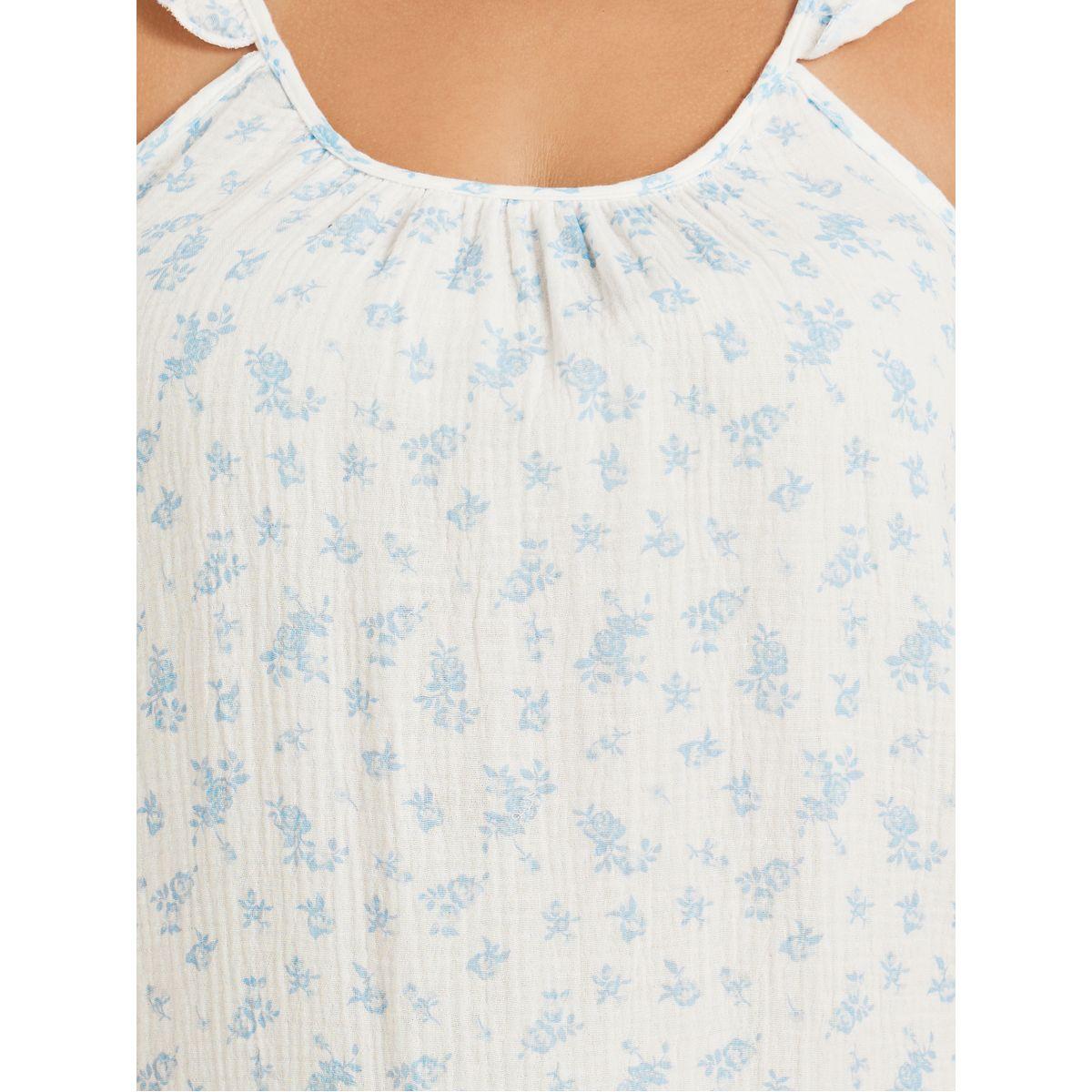 Styli Plus Size Floral Print Cotton Gauze Ruffle Trim Slip Dress-women-clothing-nightwear-nighties-image-3