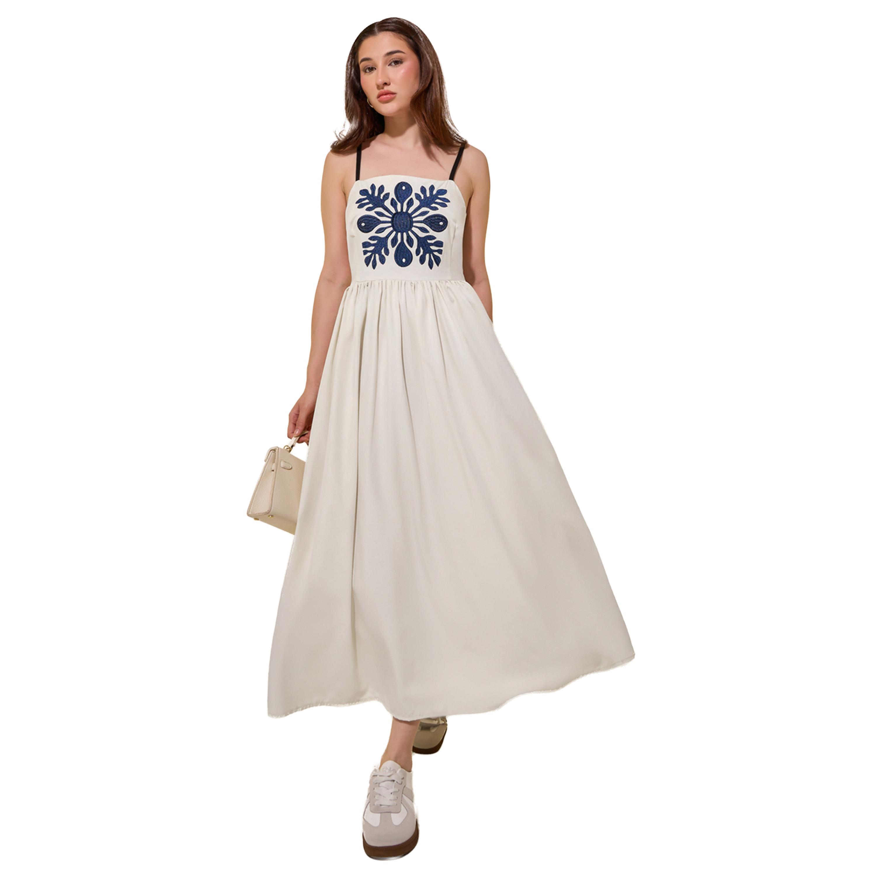 فستان ميدي بحمالات وحافة واسعة-women-clothing-dresses-image-1