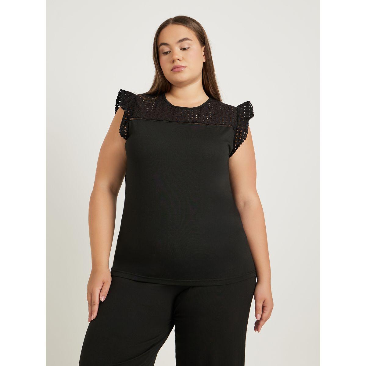 طقم بيجاما بمقاس كبير من بنطال وبلوزة مزينة بكرات بوم بوم-women-clothing-nightwear-pyjamas-longsets-image-3