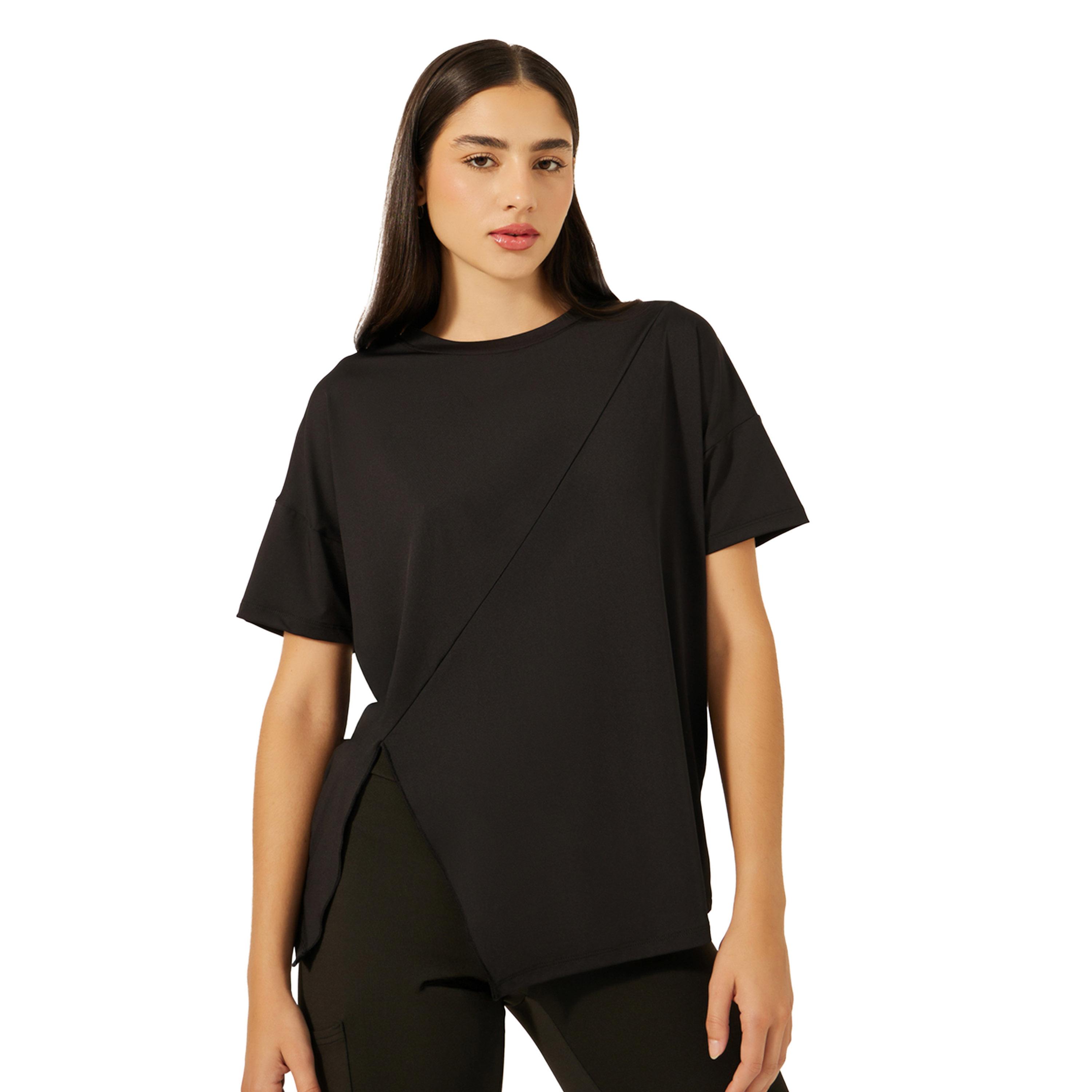 Styli Plain Side Slit Short Sleeve Top-men-clothing-sportswearandactivewear-tshirtsandpolos-image-3