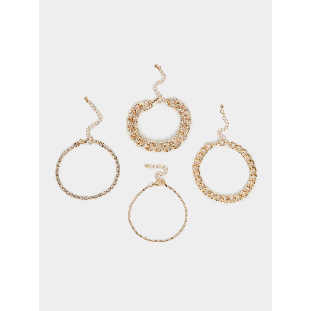 Styli Set of 4 - Embellished Link Chain Bracelet-women-watchesandjewellery-jewellery-banglesandbracelets-image-1