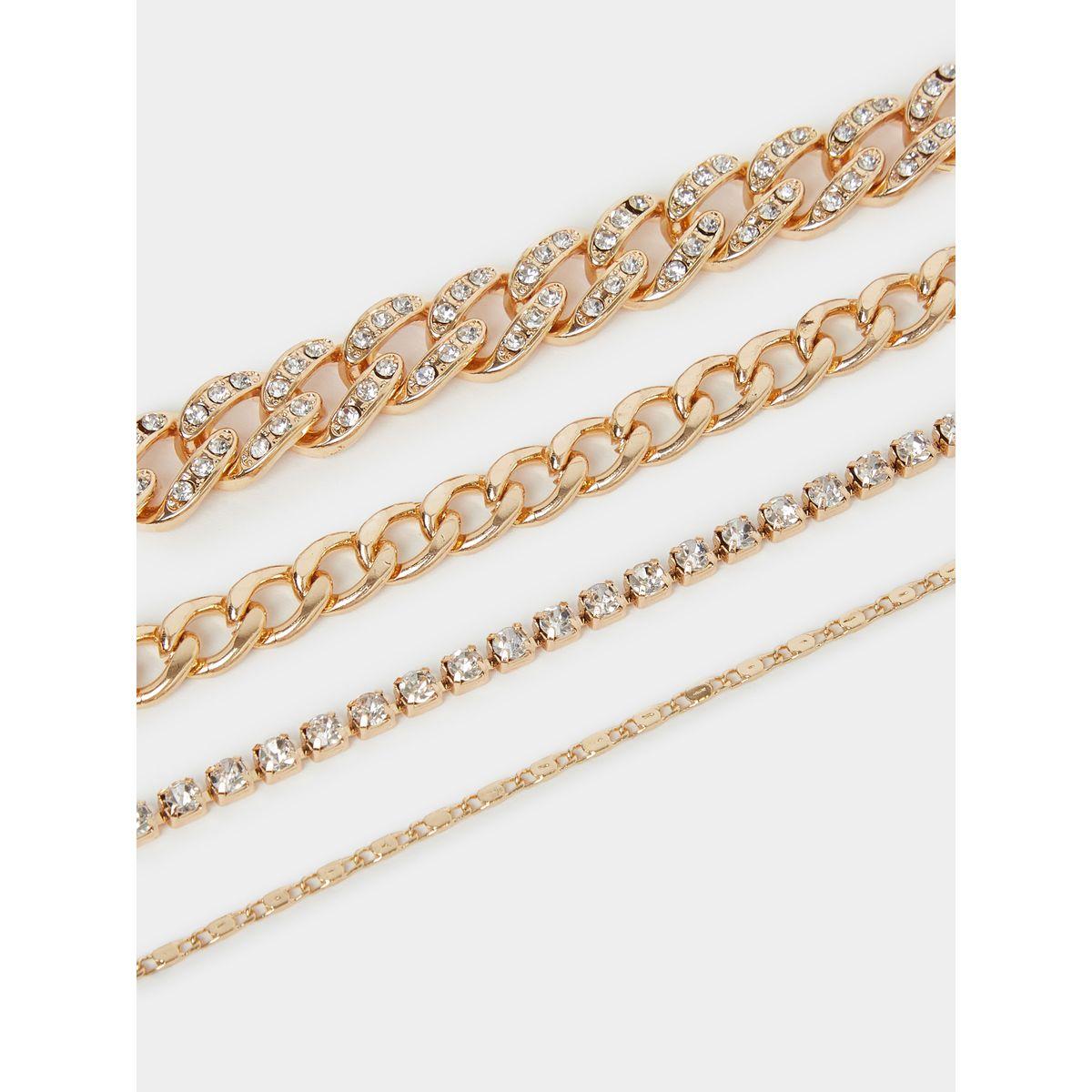Styli Set of 4 - Embellished Link Chain Bracelet-women-watchesandjewellery-jewellery-banglesandbracelets-image-2