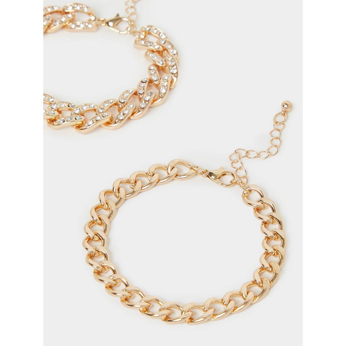 Styli Set of 4 - Embellished Link Chain Bracelet-women-watchesandjewellery-jewellery-banglesandbracelets-image-5
