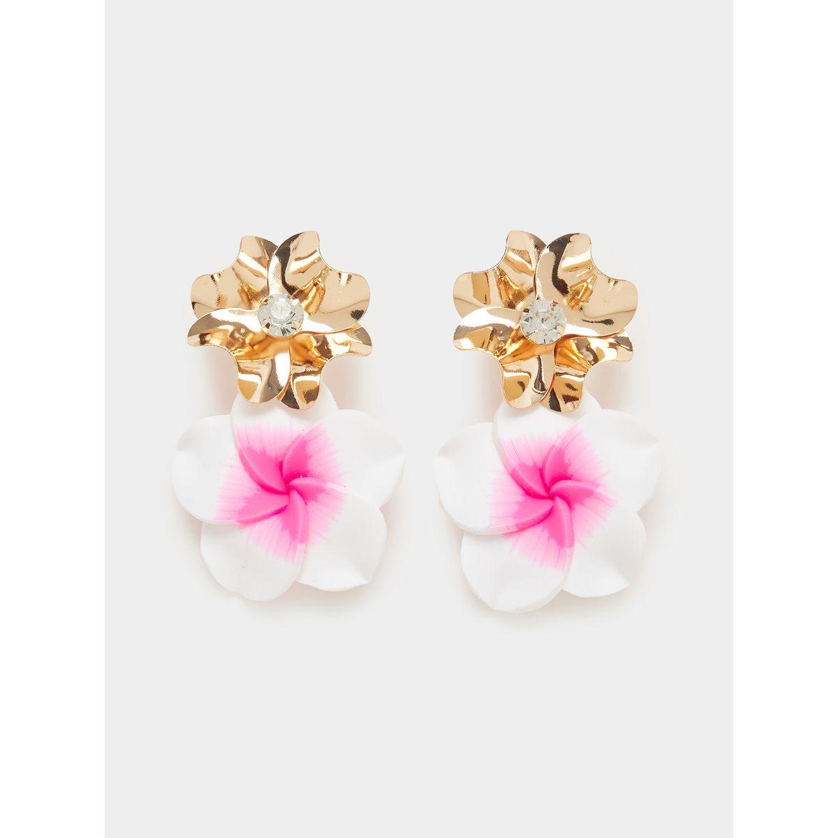 Styli Embellished Floral Dangle Earrings-women-watchesandjewellery-jewellery-earrings-image-1