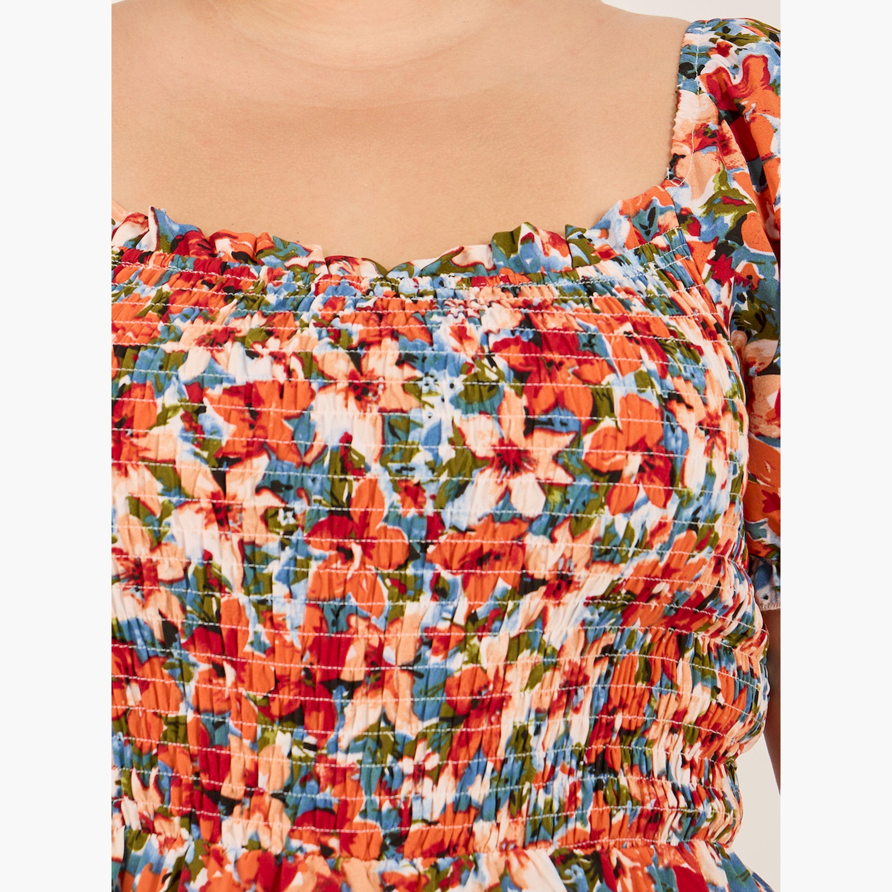 Styli ALINE BOAT NECK FLORAL MAXI DRESS-women-clothing-dresses-image-4