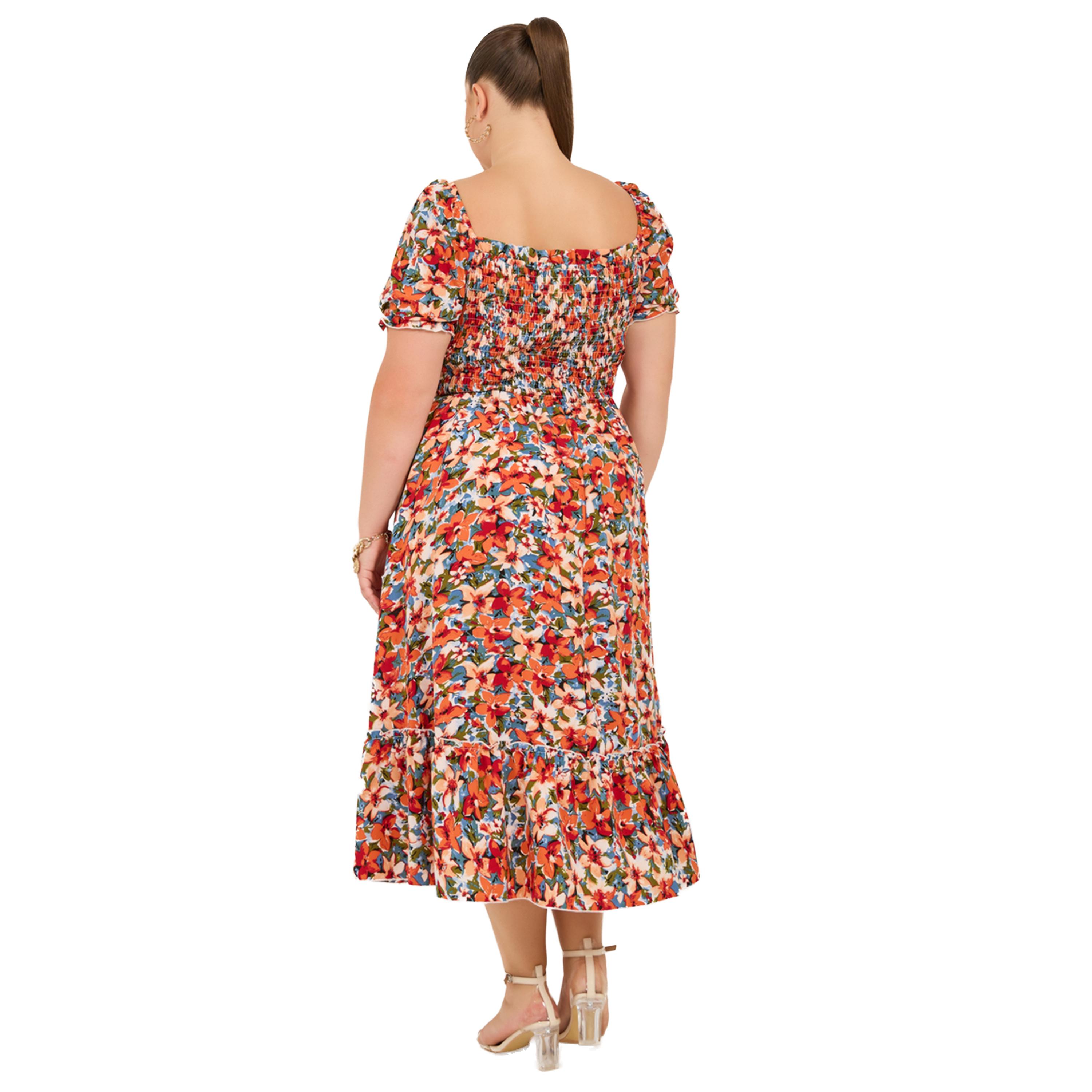 ستايلي - فستان ماكسي مورد بفتحة رقبة عريضة-women-clothing-dresses-image-5
