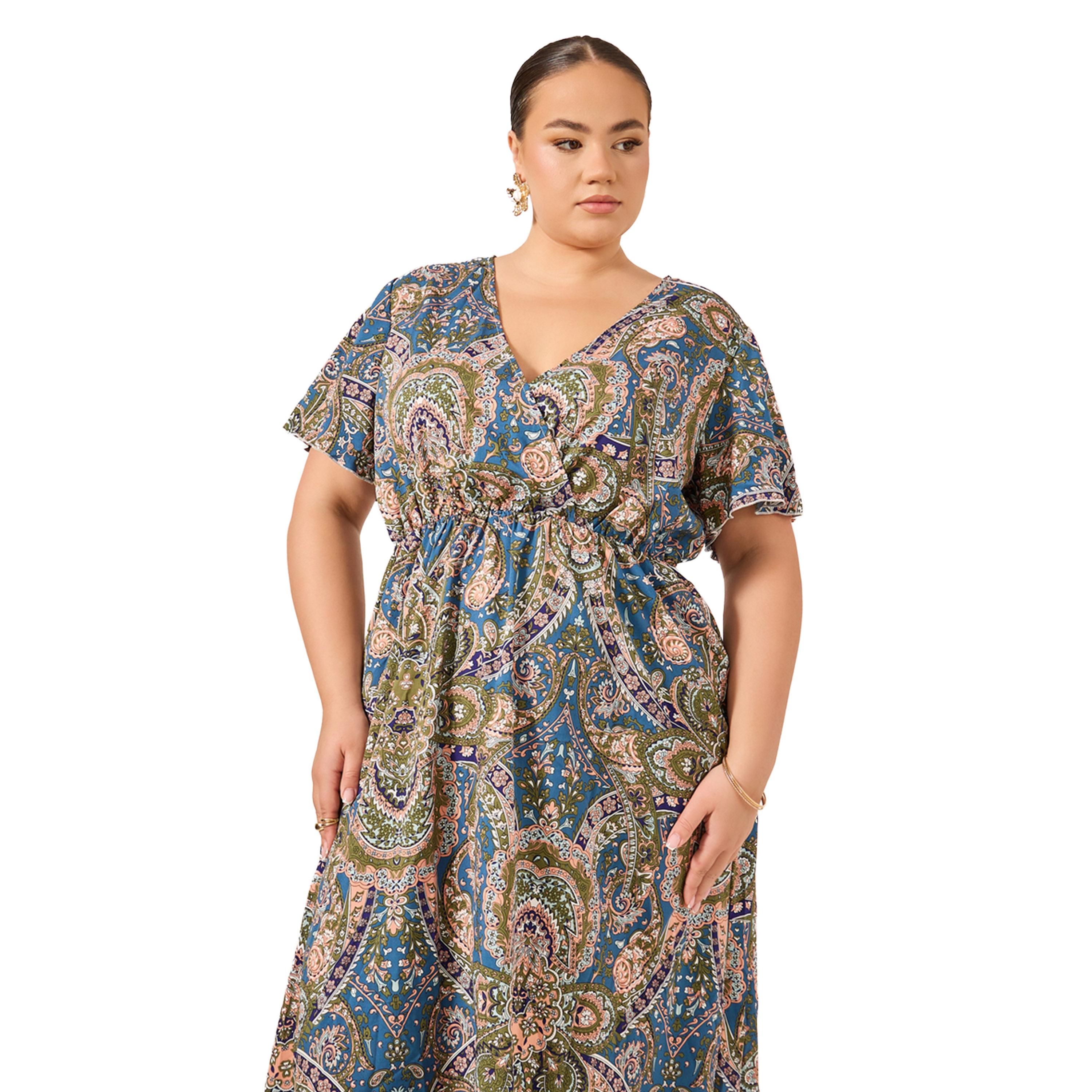 Styli Plus Size All-Over Printed Wrap Look A-Line Midi Dress-women-clothing-dresses-image-3