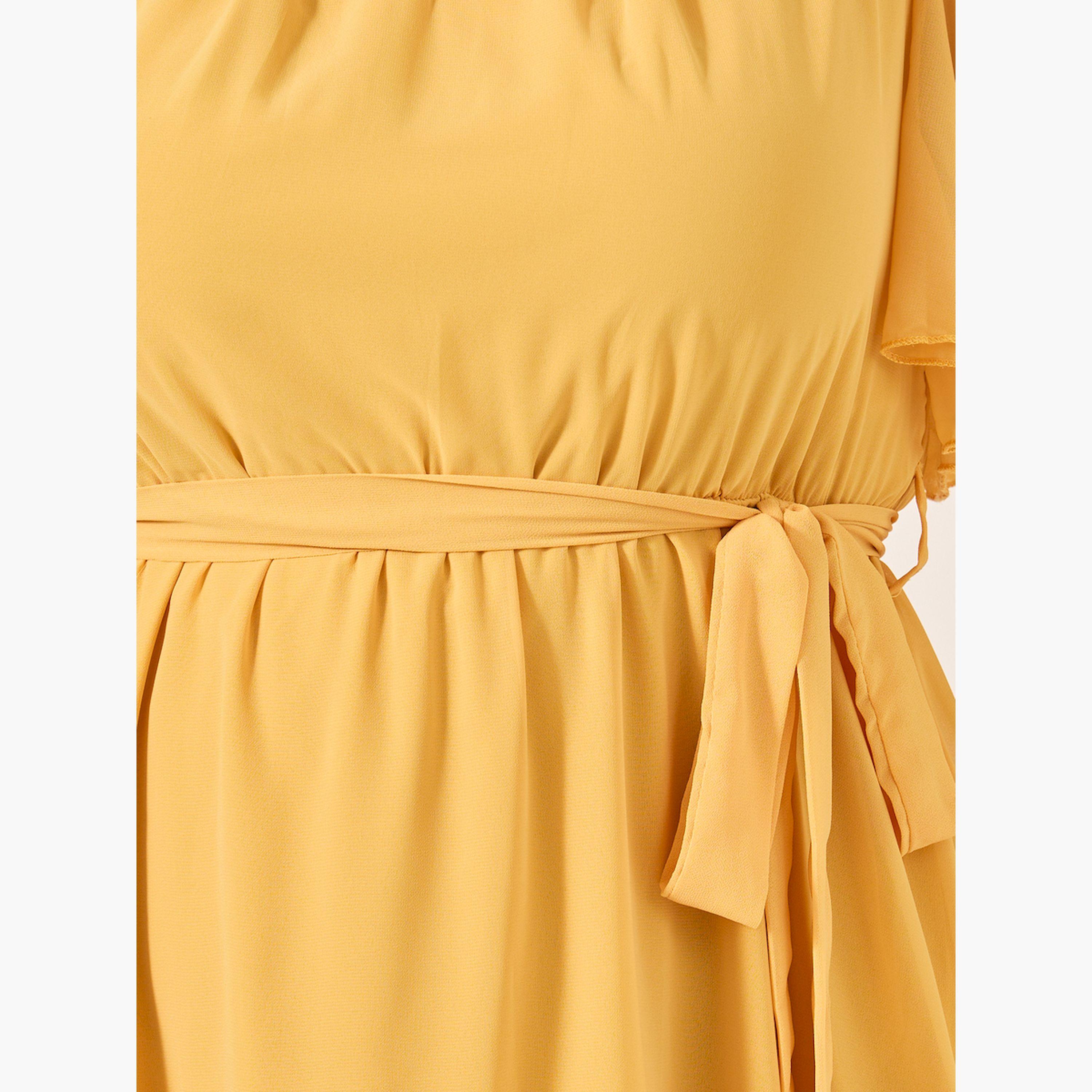 ستايلي - فستان ماكسي طويل بقصة A وحزام مقاس كبير-women-clothing-dresses-image-3